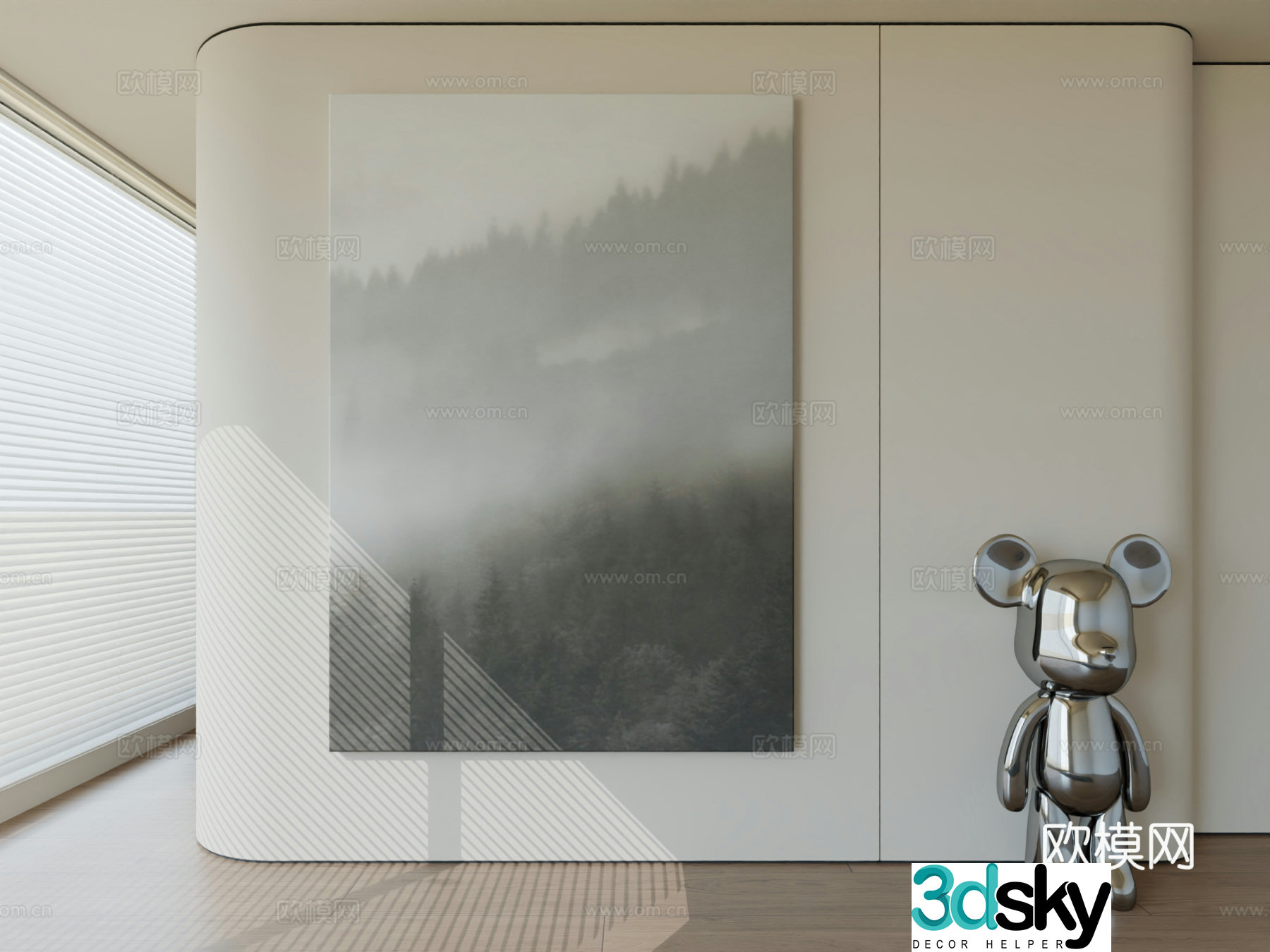 Modern minimalist hanging painting abstract art hanging painting 3d model