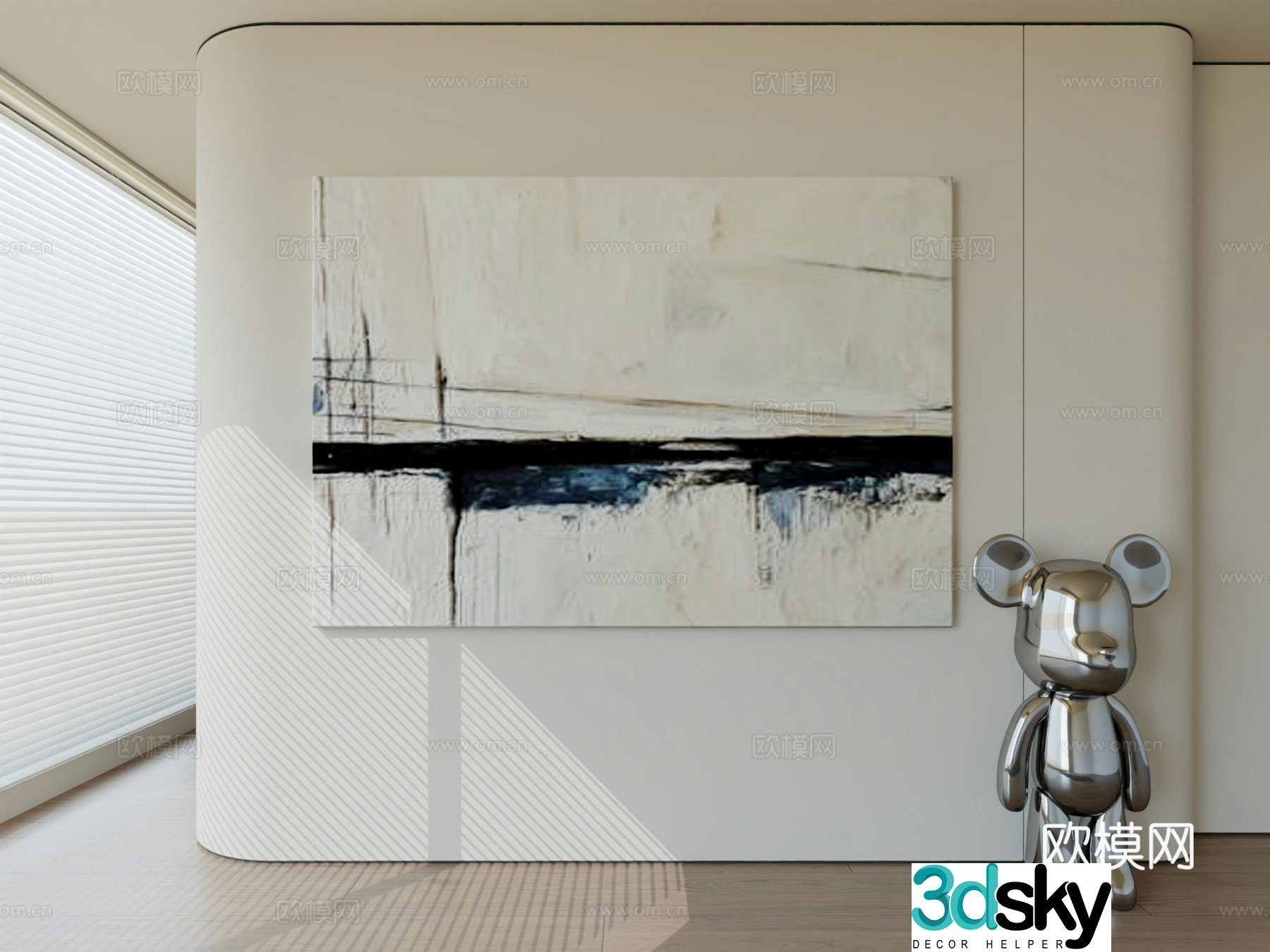 Modern minimalist hanging painting abstract art hanging painting 3d model