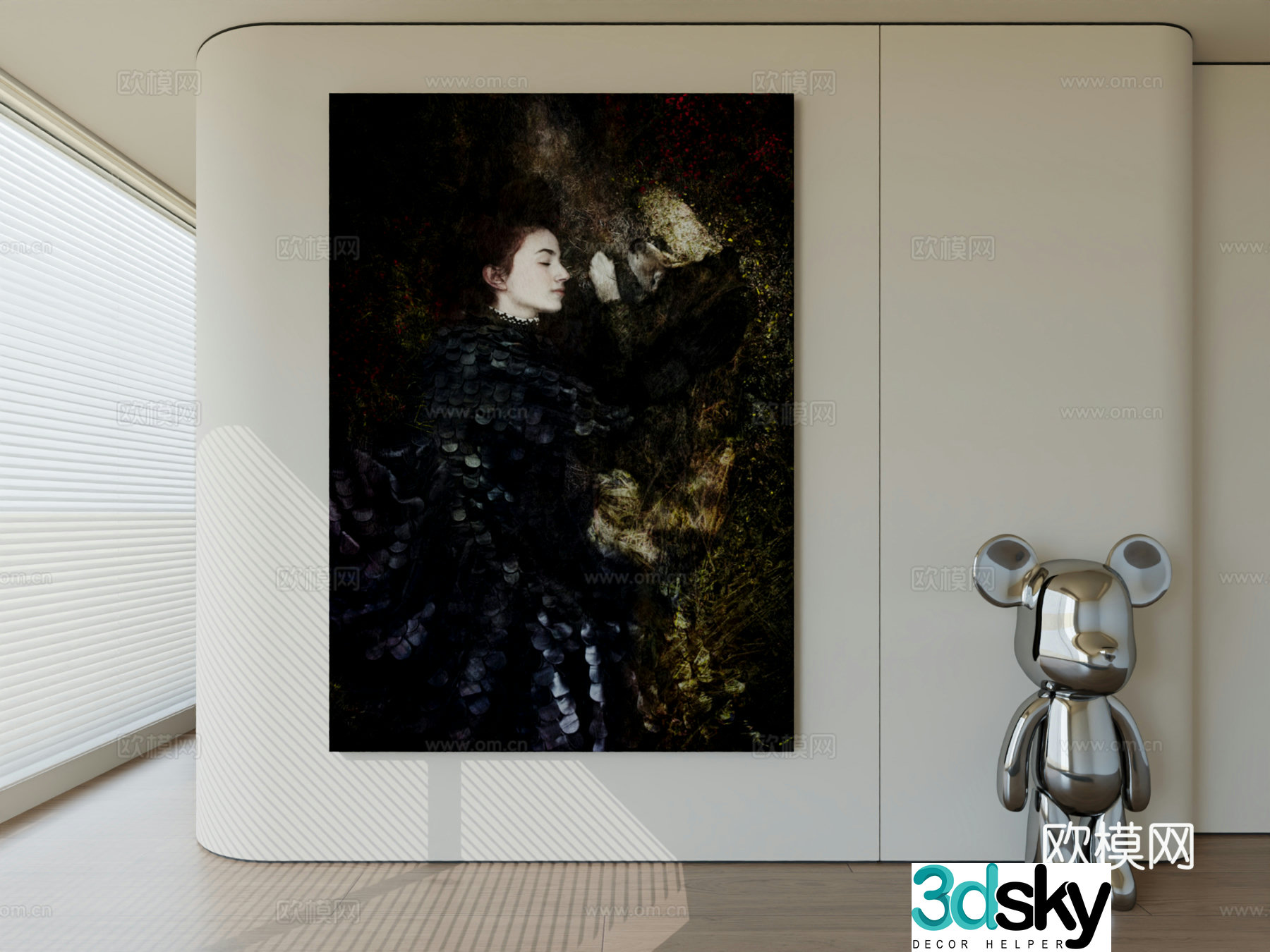 Modern minimalist hanging painting abstract art hanging painting 3d model