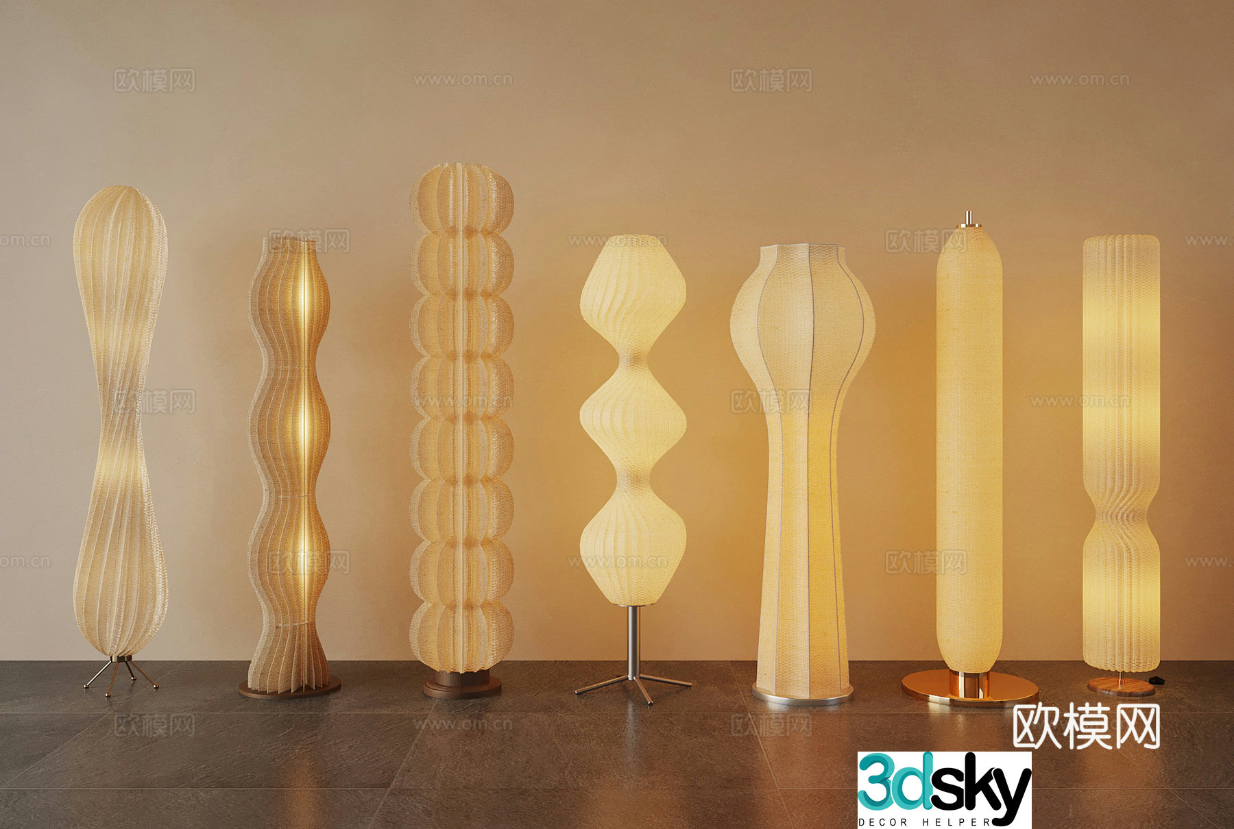 New Chinese style floor lamp modern floor lamp 3D model