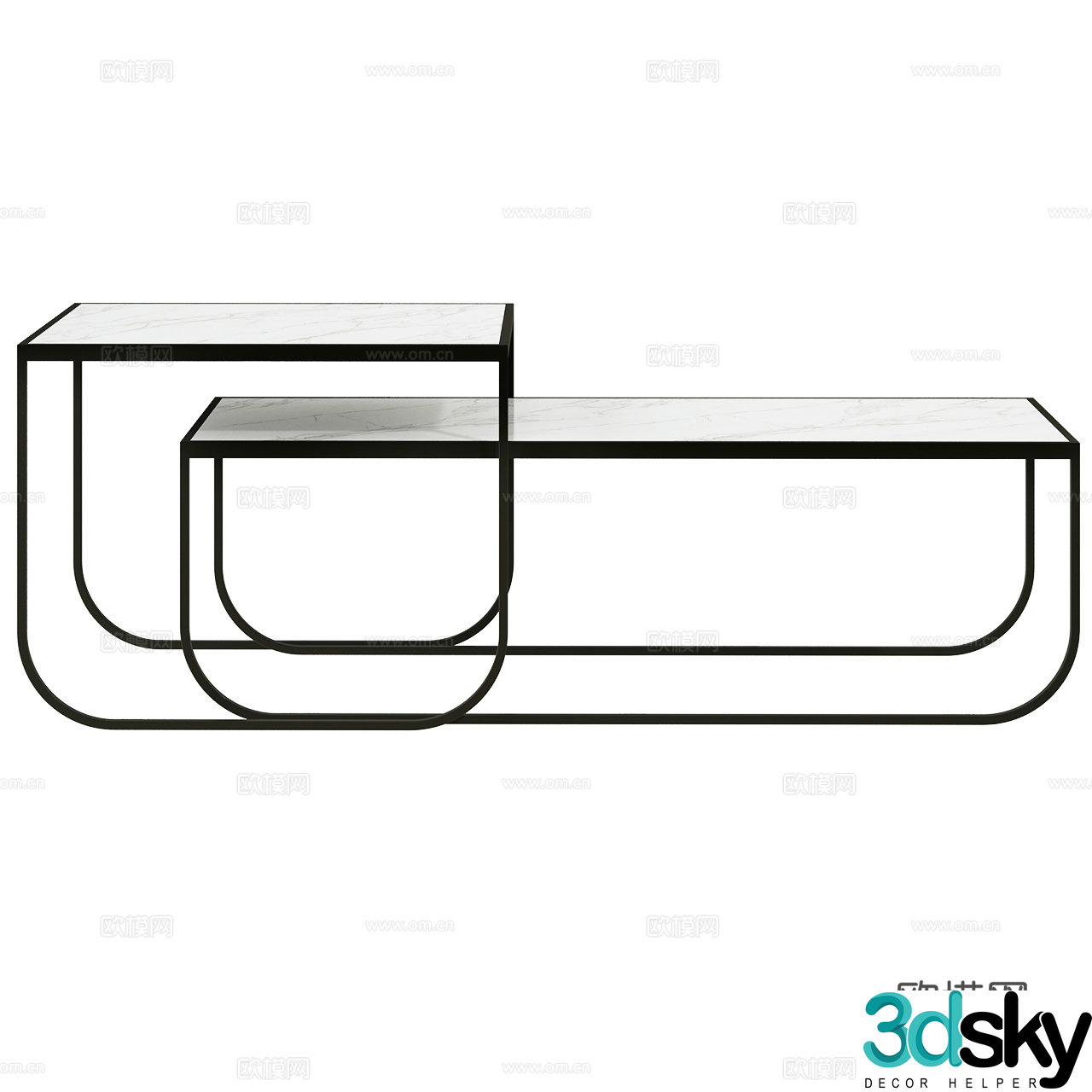 Asplund modern coffee table minimalist coffee table square coffee table mother and child coffee table 3D model