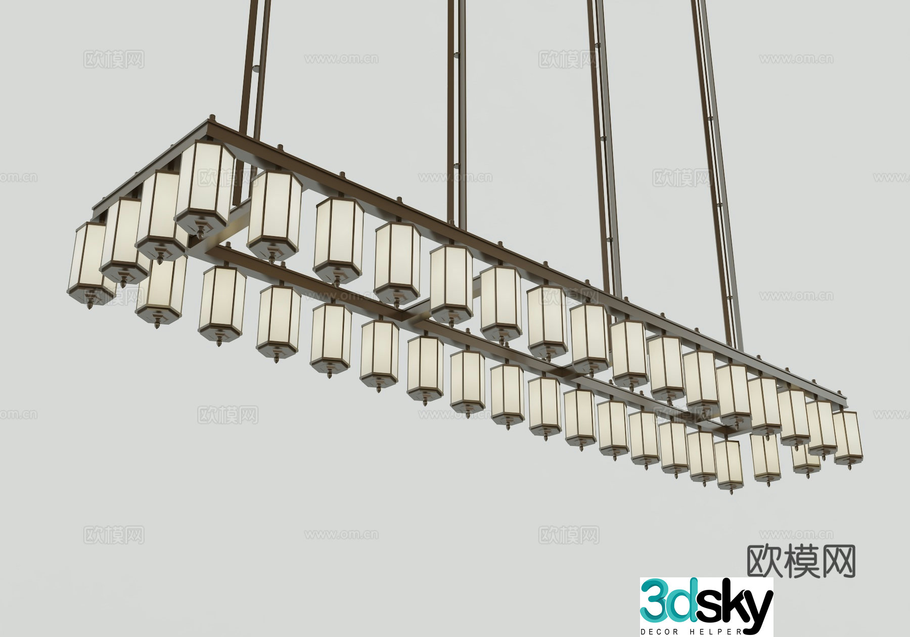 New Chinese chandelier 3D model
