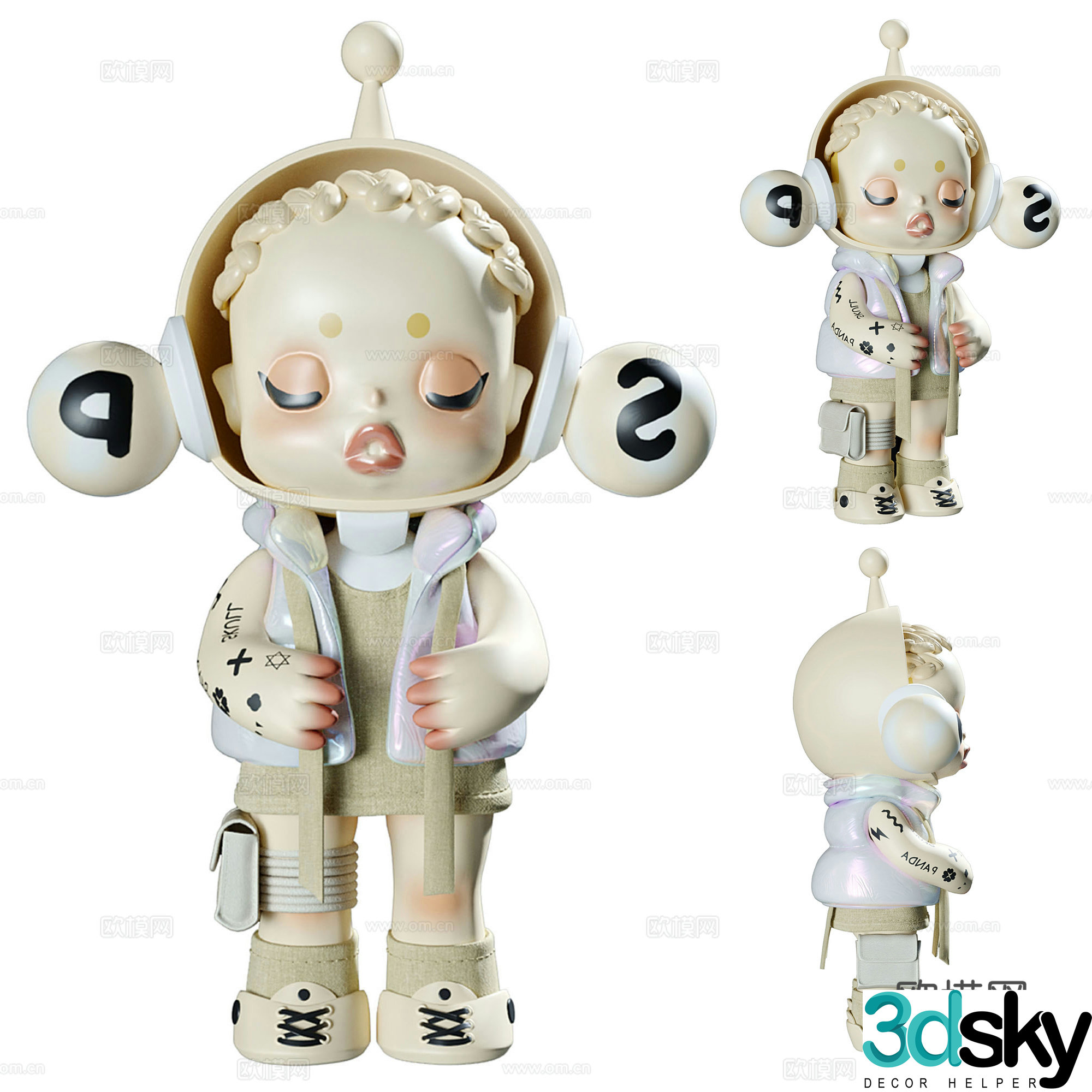 Modern doll ornaments 3d model