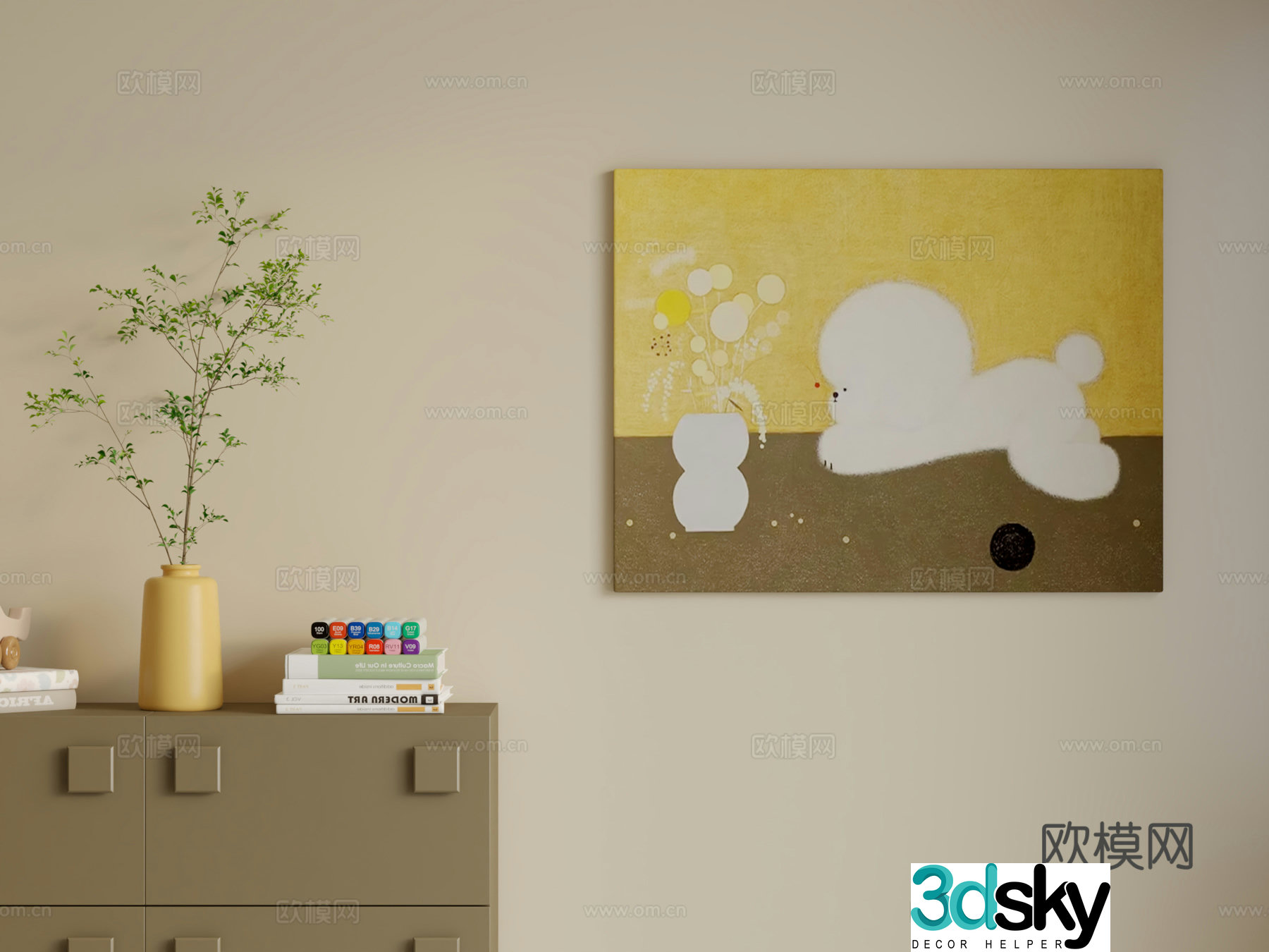 Modern children’s hanging painting 3d model
