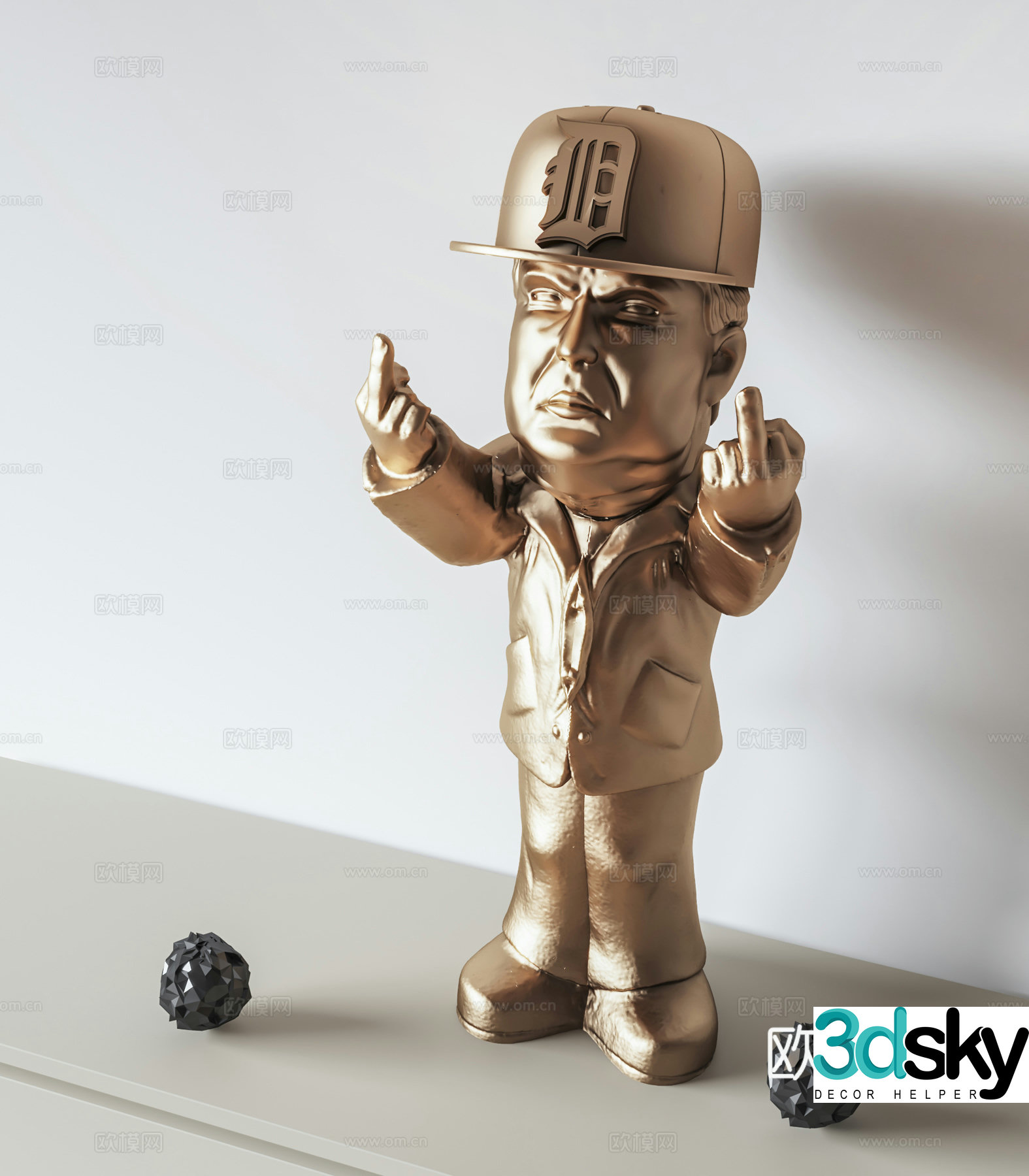 Now hip hop doll sculpture 3d model