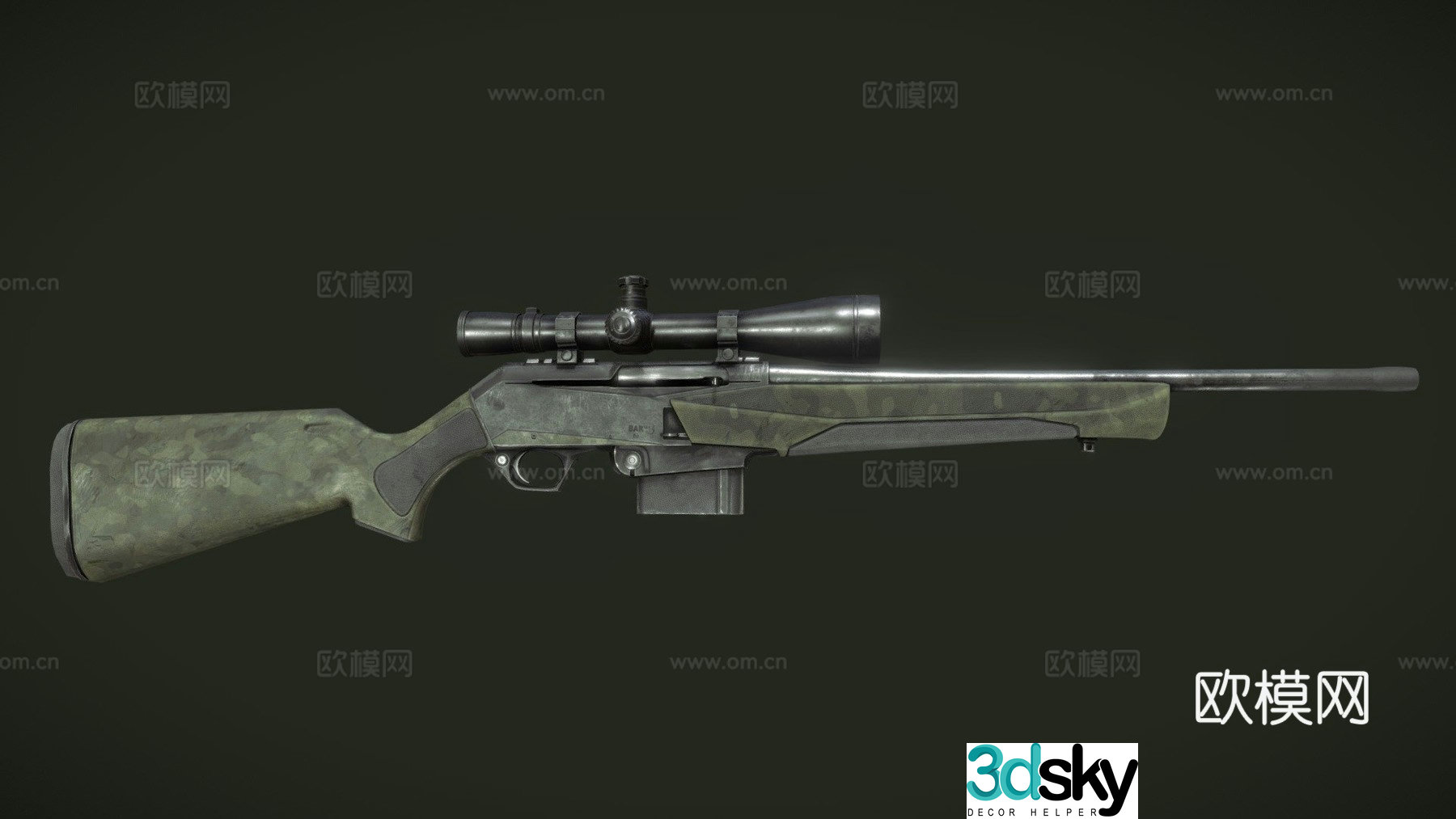 MK3 BAR sniper rifle 3d model