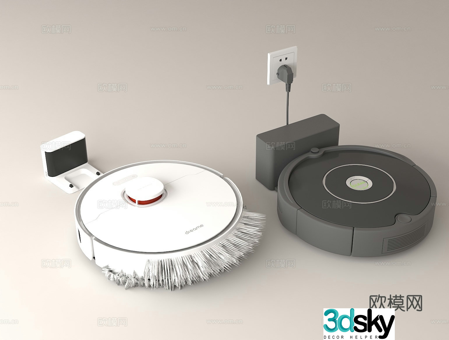 Smart home equipment sweeping robot cleaning home appliance modern home technology automatic cleaning tool 3d model