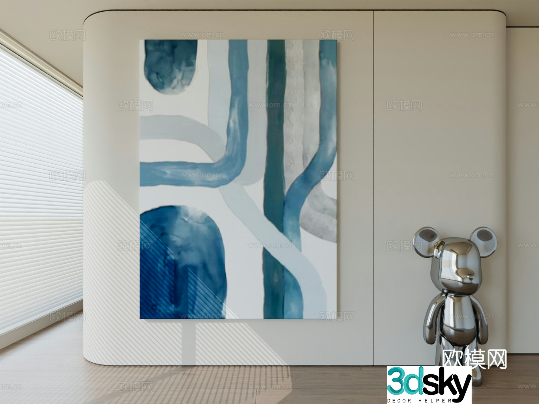 Modern minimalist hanging painting abstract art hanging painting 3d model
