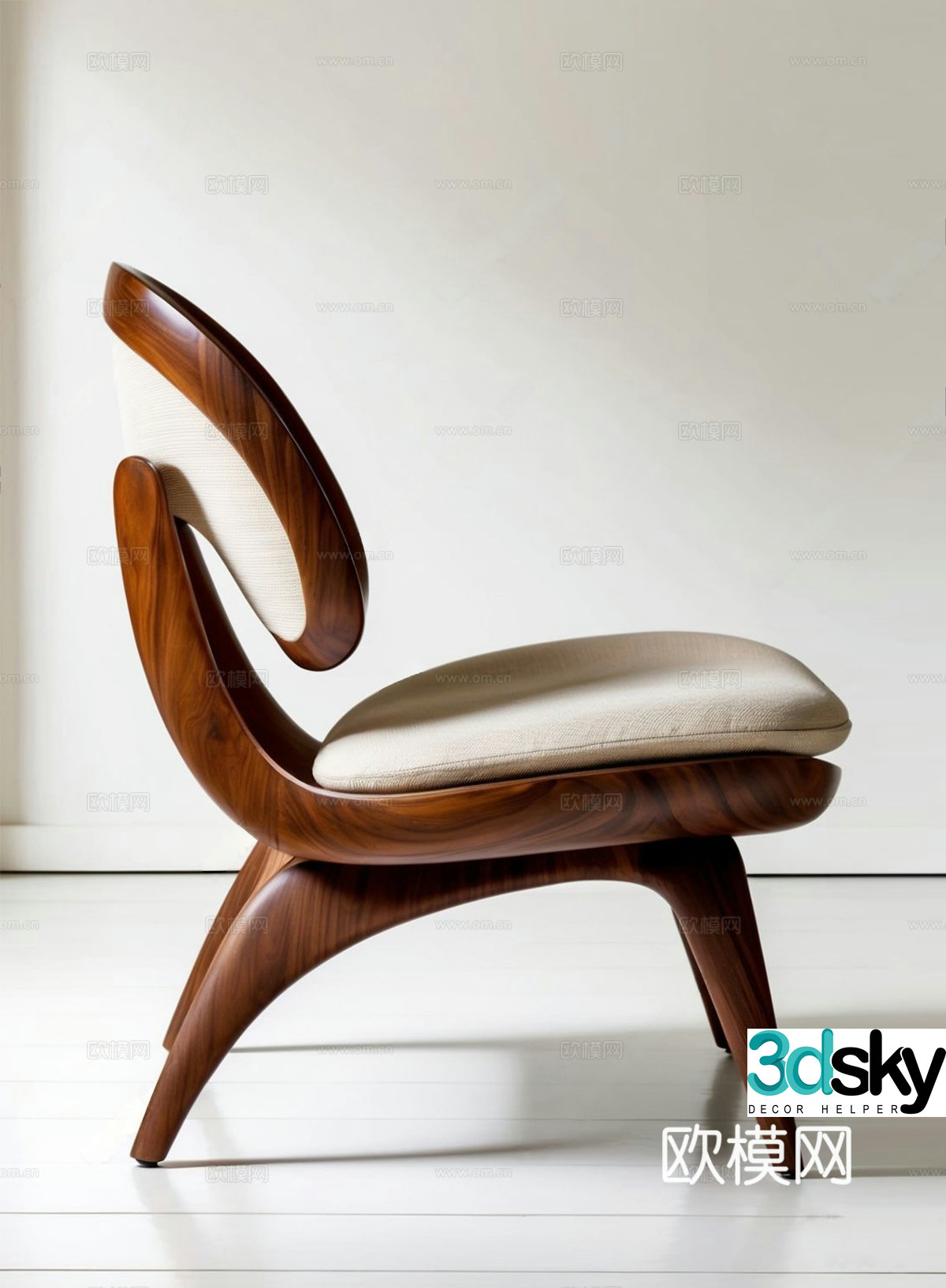 Wasabi leisure chair casual single chair Wasabi single chair wooden chair backrest chair sofa chair 3d model