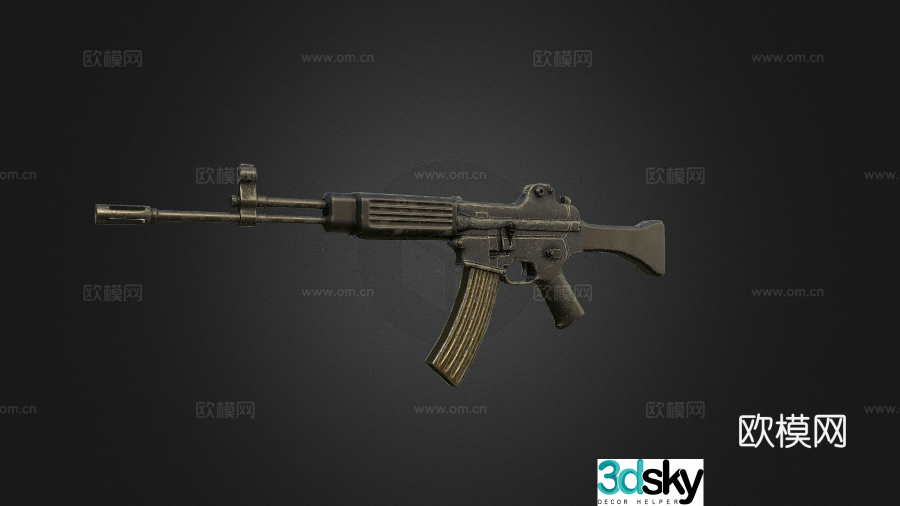 K2 assault rifle 3d model