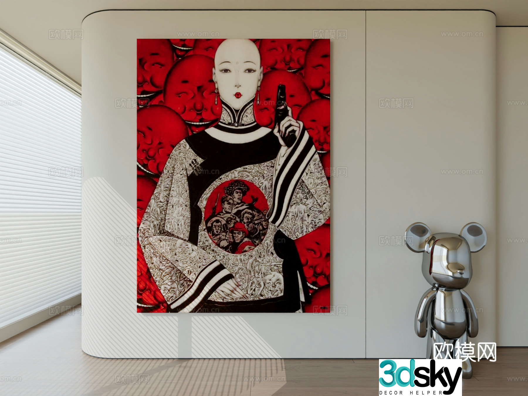 Modern minimalist hanging painting abstract art hanging painting 3d model
