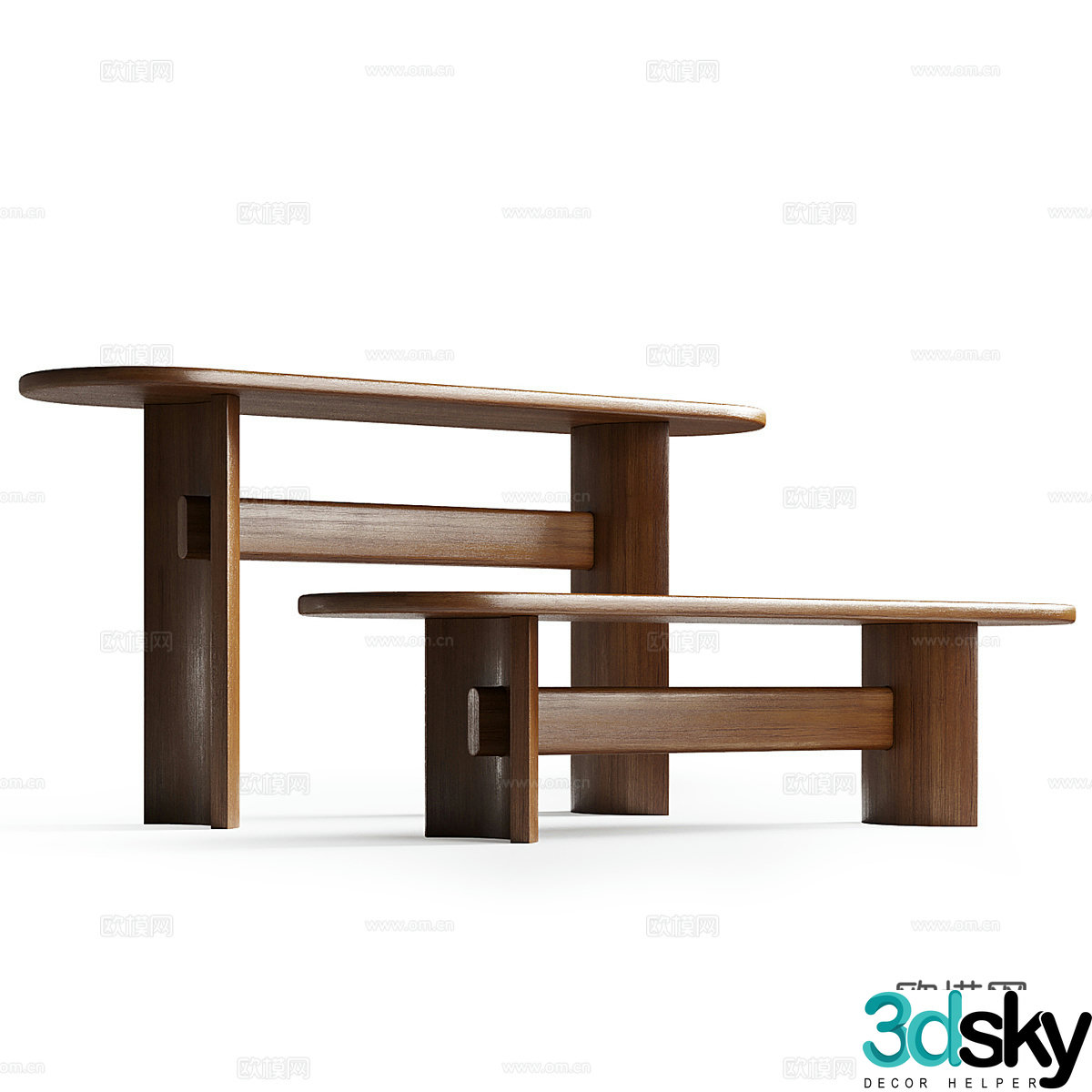 Modern Italian solid wood entrance cabinet end viewing platform 3D model