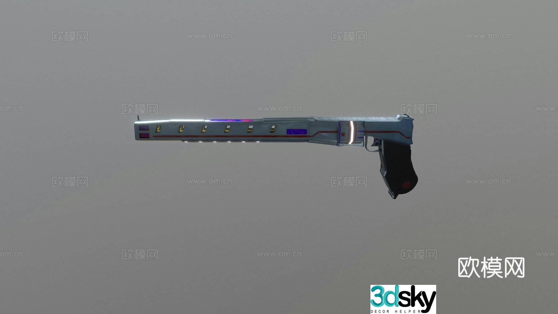 Ugly revolver strange gun 3d model