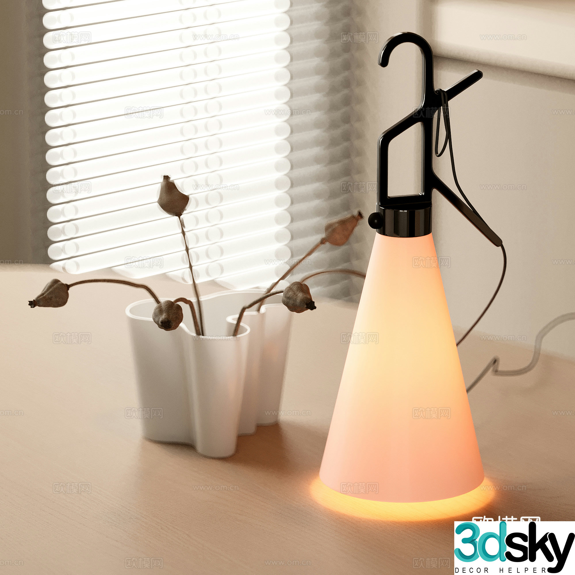 Modern desk lamp Glass desk lamp Decorative desk lamp Medium desk lamp Floral ornament Desktop ornament 3D model