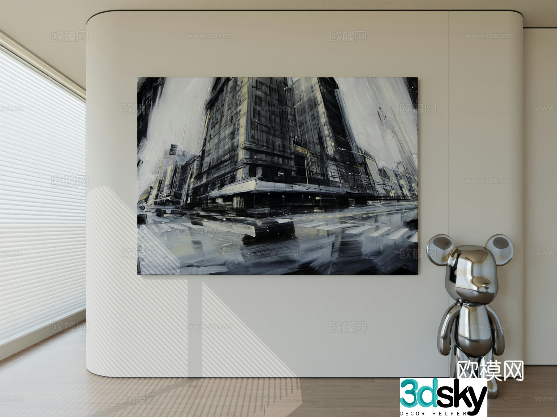 Modern minimalist hanging painting abstract art hanging painting 3d model