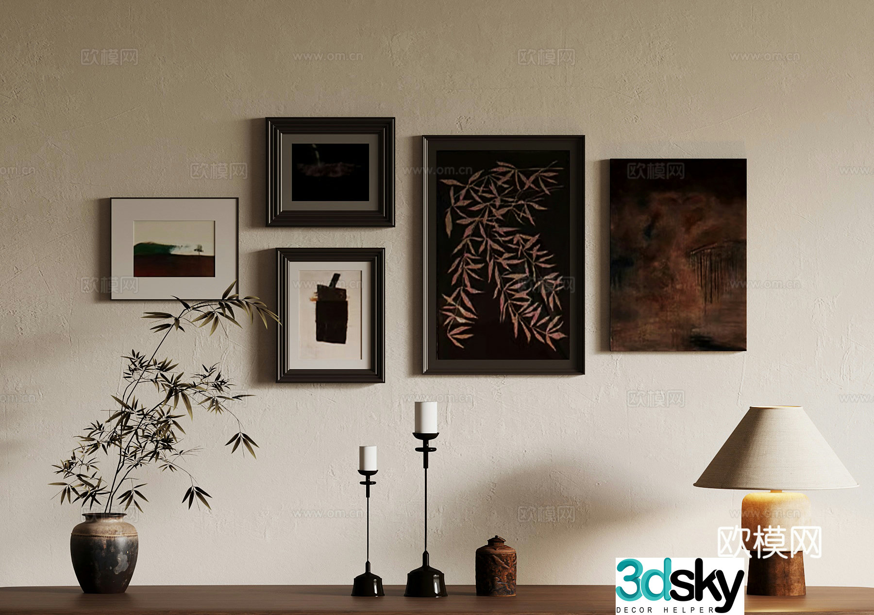 Hanging paintings medieval style decoration paintings desktop decoration ornaments 3D model