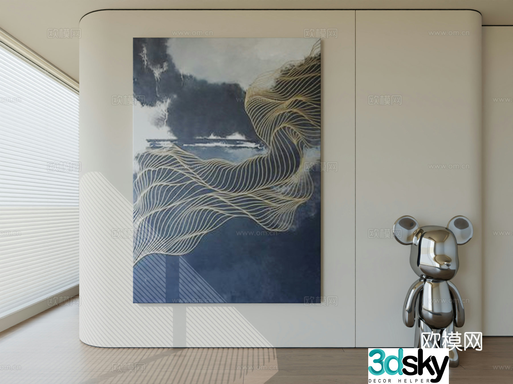 Modern minimalist hanging painting abstract art hanging painting 3d model