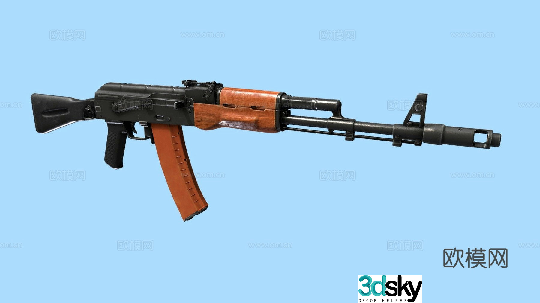Ak74m rifle model 3d model