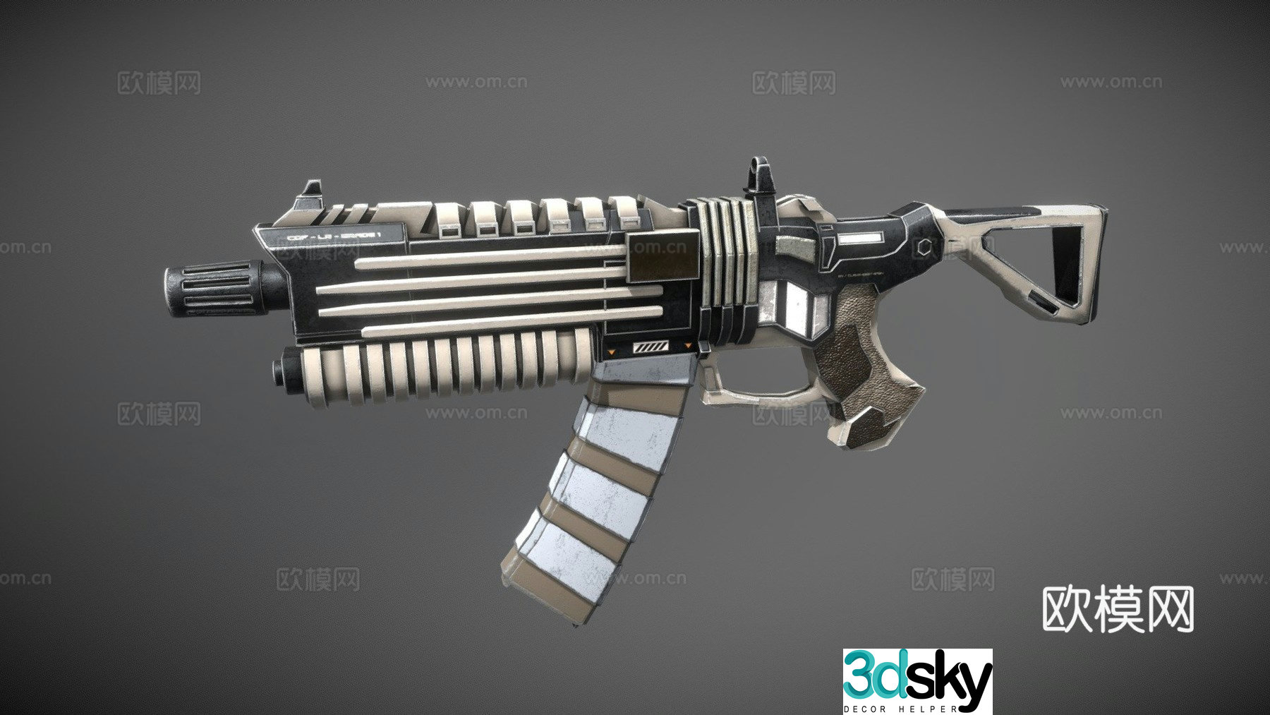 Sci-fi submachine gun assault rifle 3d model