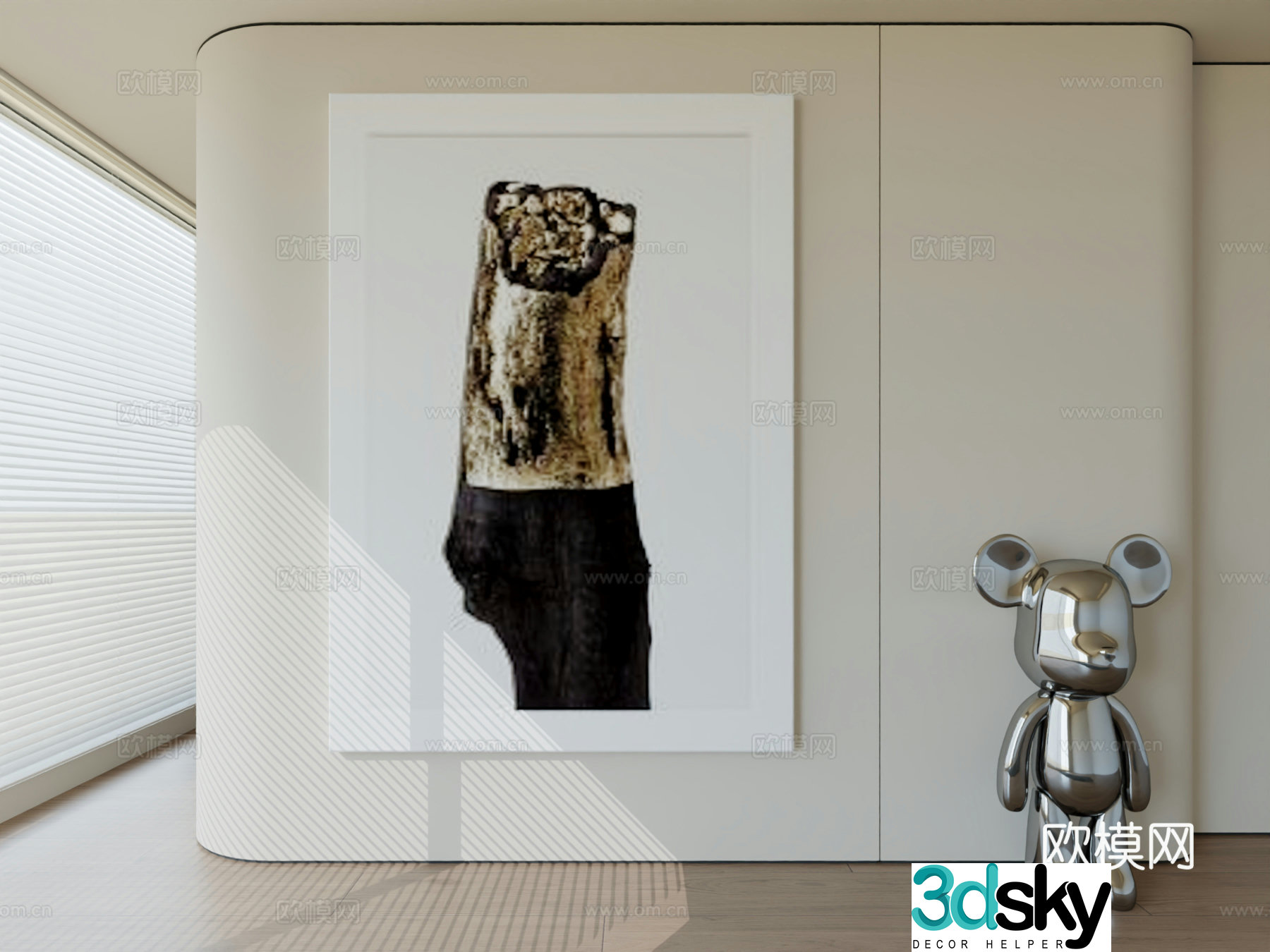 Modern minimalist hanging painting abstract art hanging painting 3d model