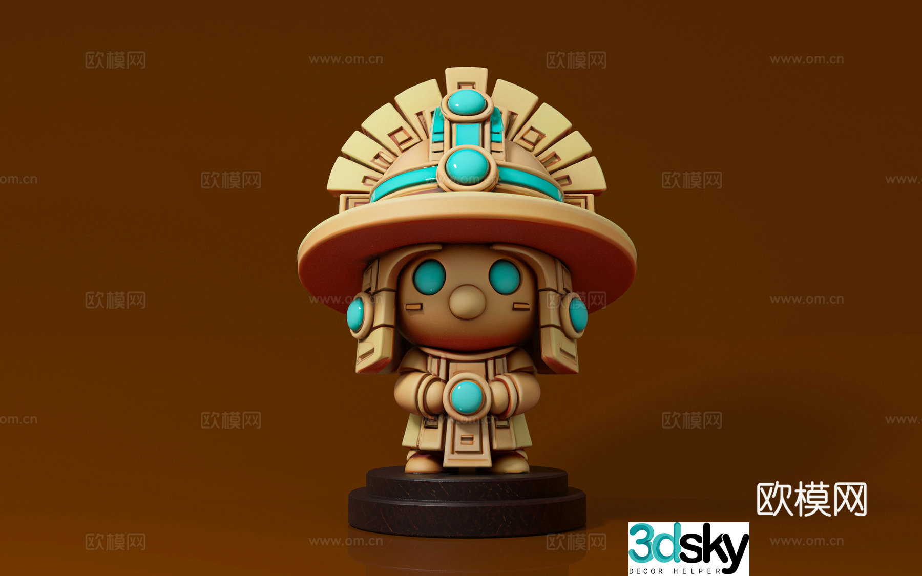 Totem Sculpture Ancient Figures Sanxingdui Ancient Kingdom Culture Egyptian Statue Art Ornaments Figure 3D Model