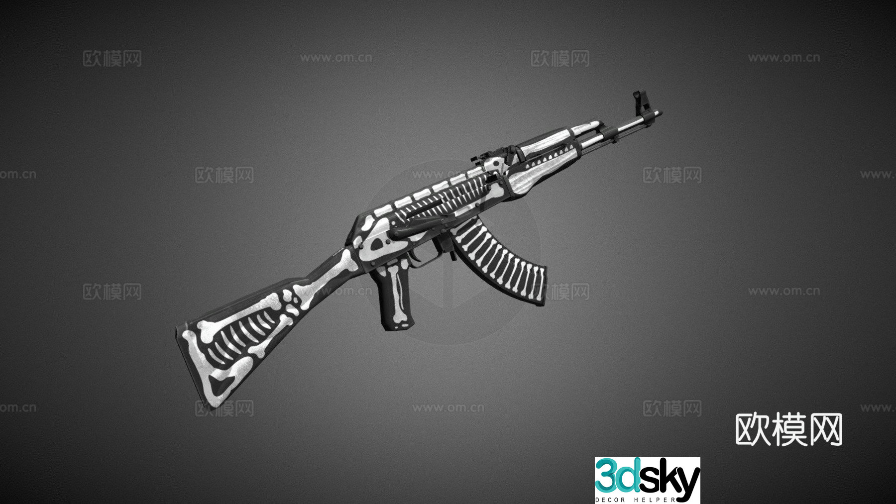 AK47 skeleton version 3d model