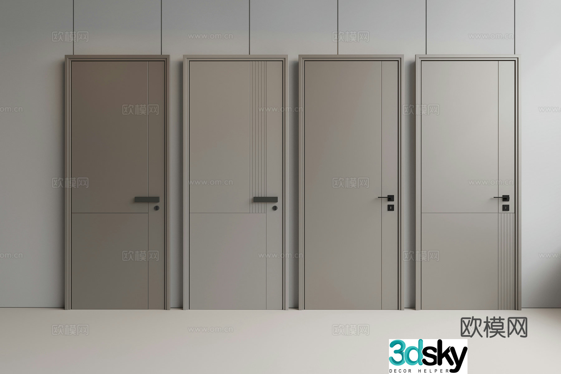 Modern door Single-open door Swing door Bedroom door Entrance door Minimalist door 3D model
