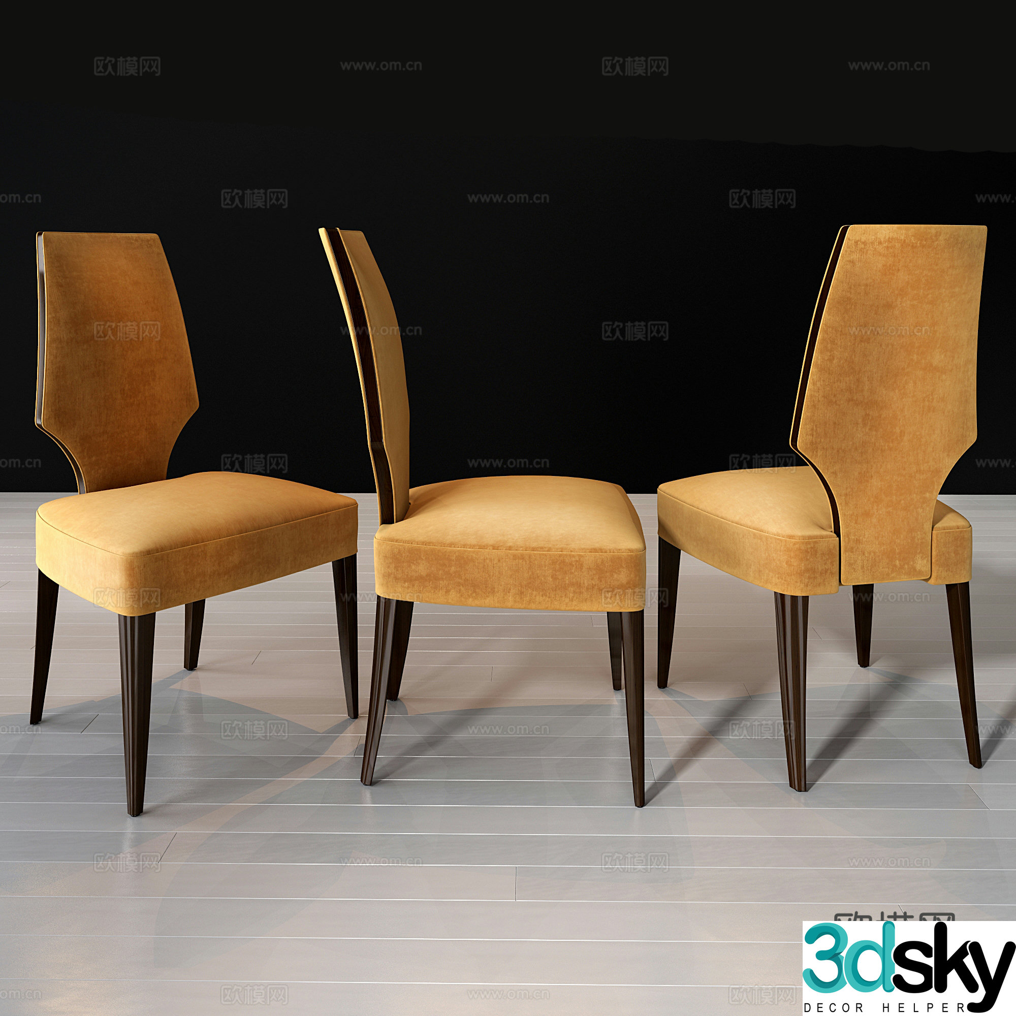 Dining chair Single chair 3d model
