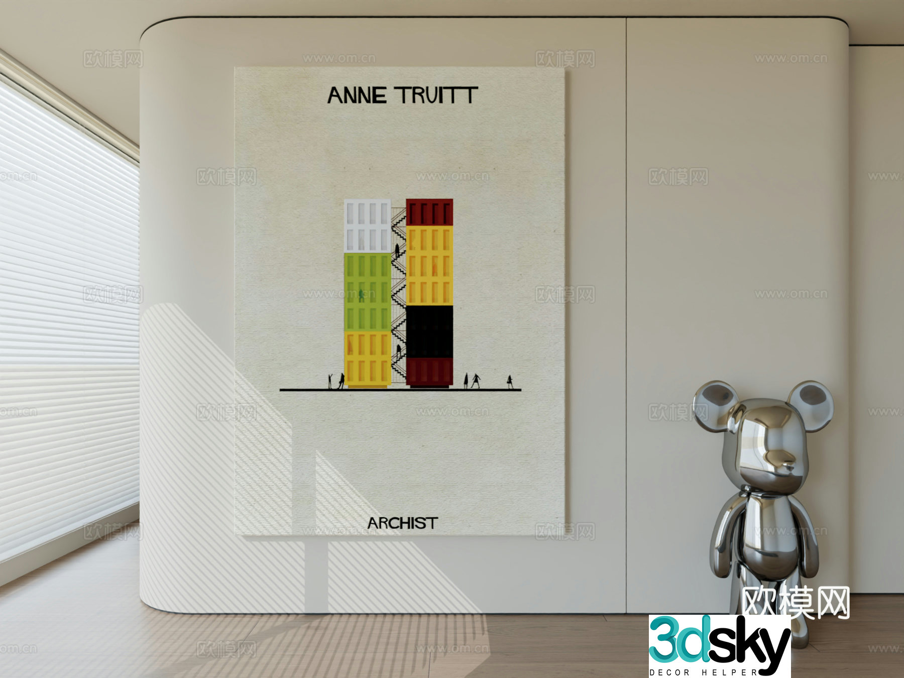Modern minimalist hanging painting abstract art hanging painting 3d model