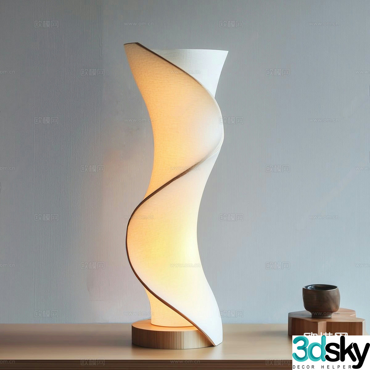 Modern desk lamp Paper art desk lamp Art desk lamp Zen desk lamp Tea cup 3d model