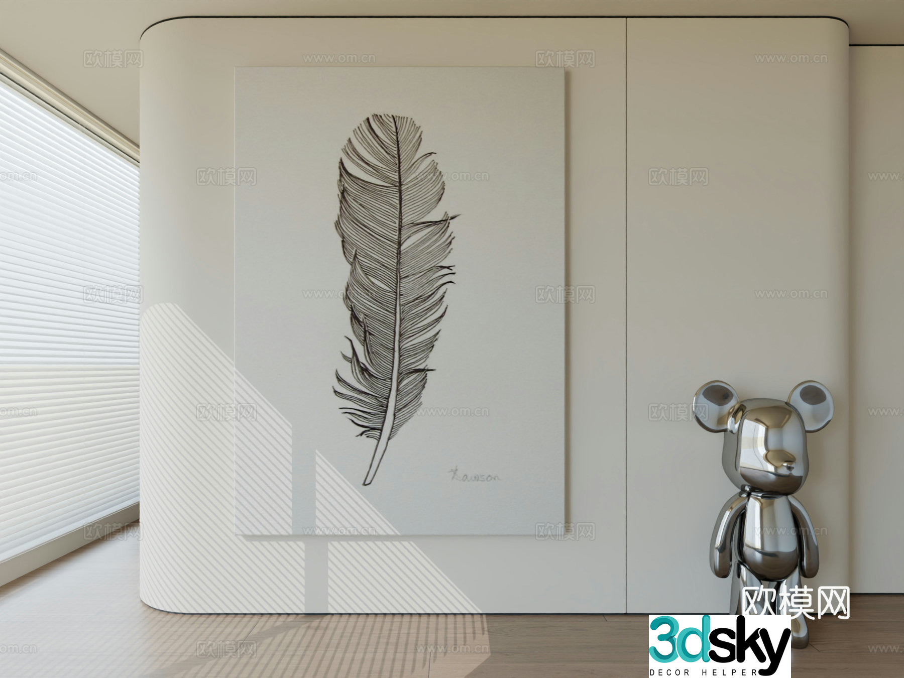 Modern minimalist hanging painting abstract art hanging painting 3d model