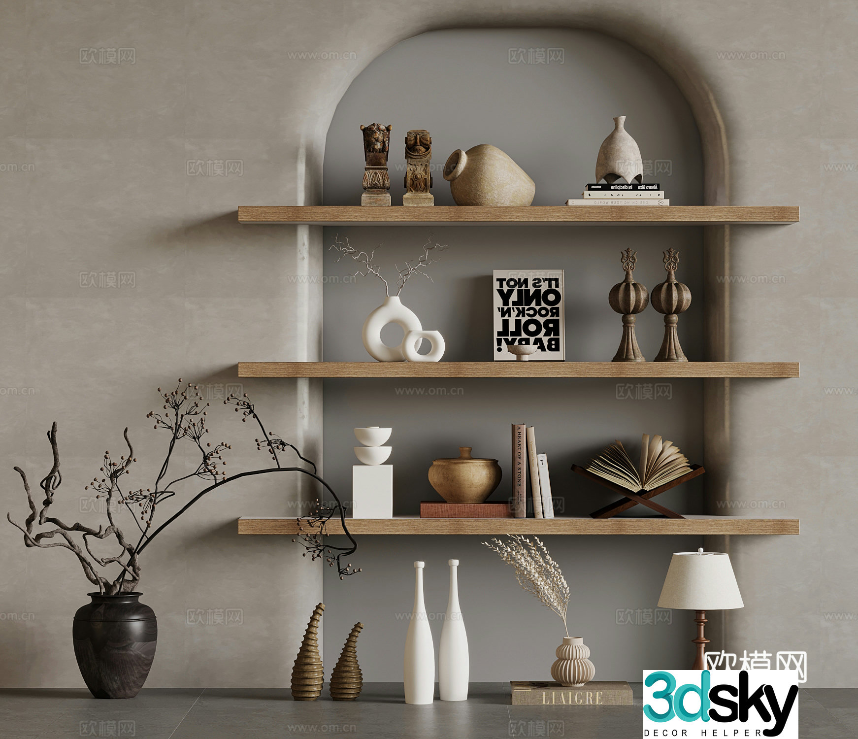 Jijifeng ornament combination vase decoration 3d model