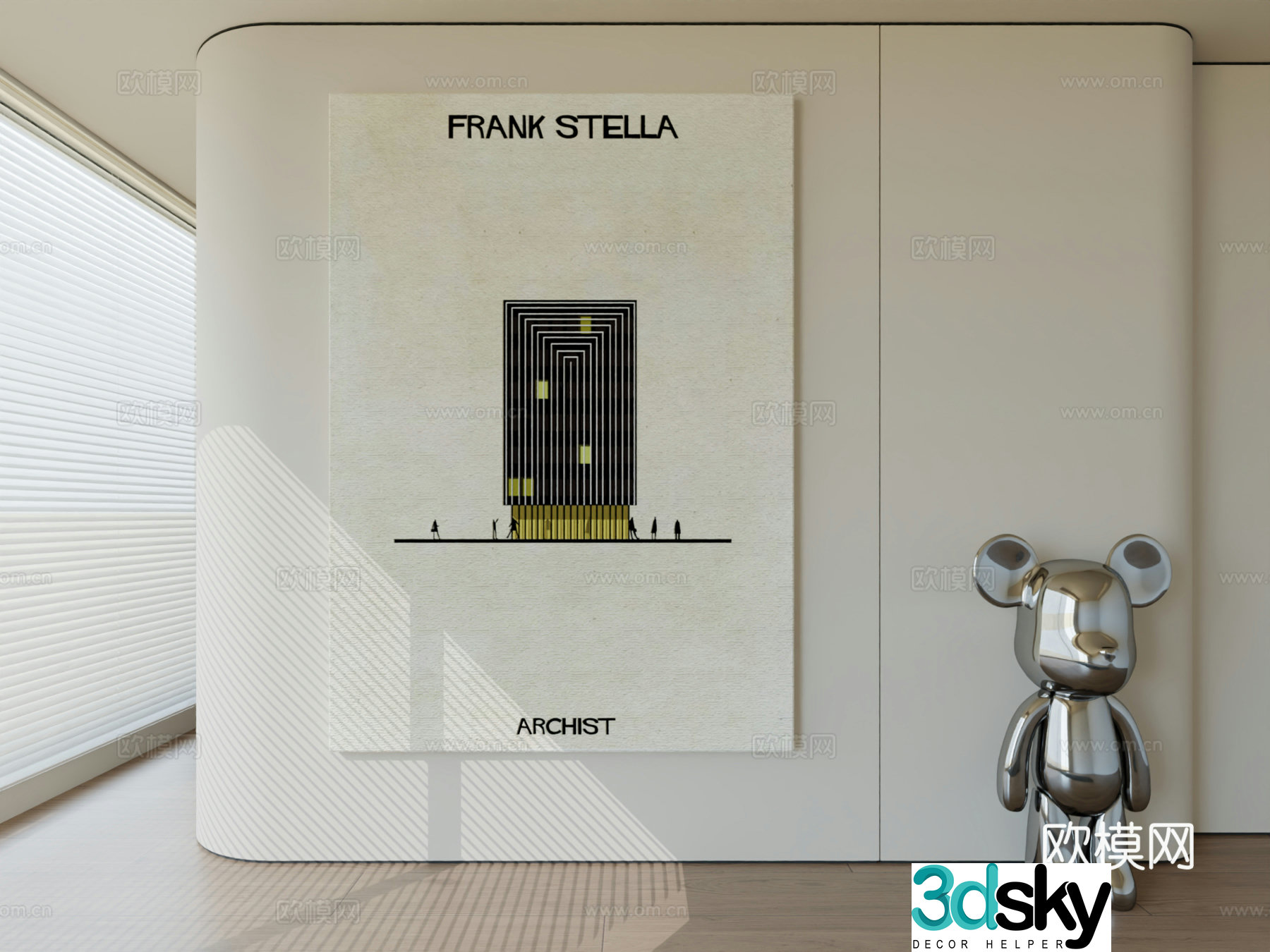 Modern minimalist hanging painting abstract art hanging painting 3d model