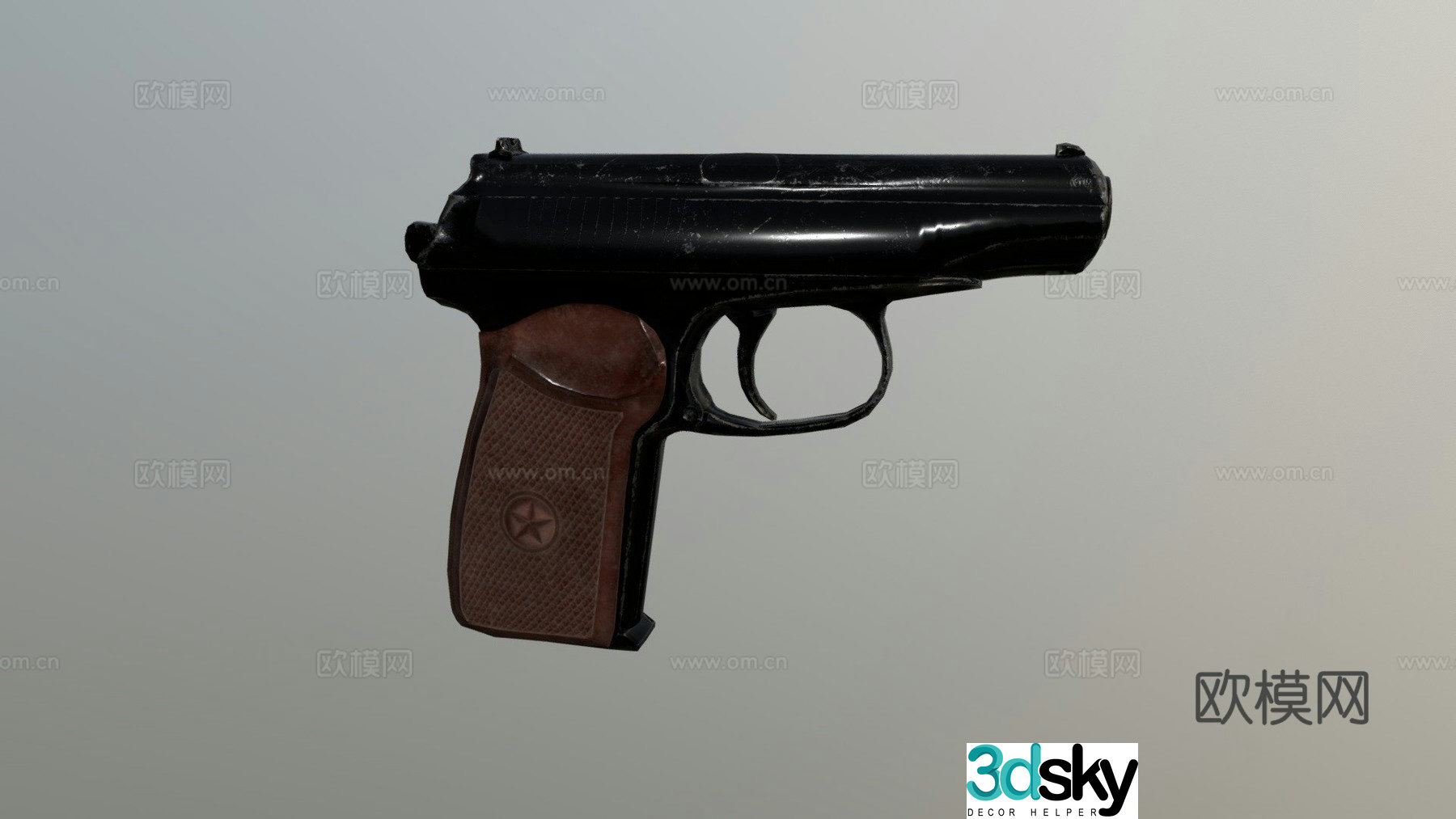 Low polygon Makarov BBR 3d model