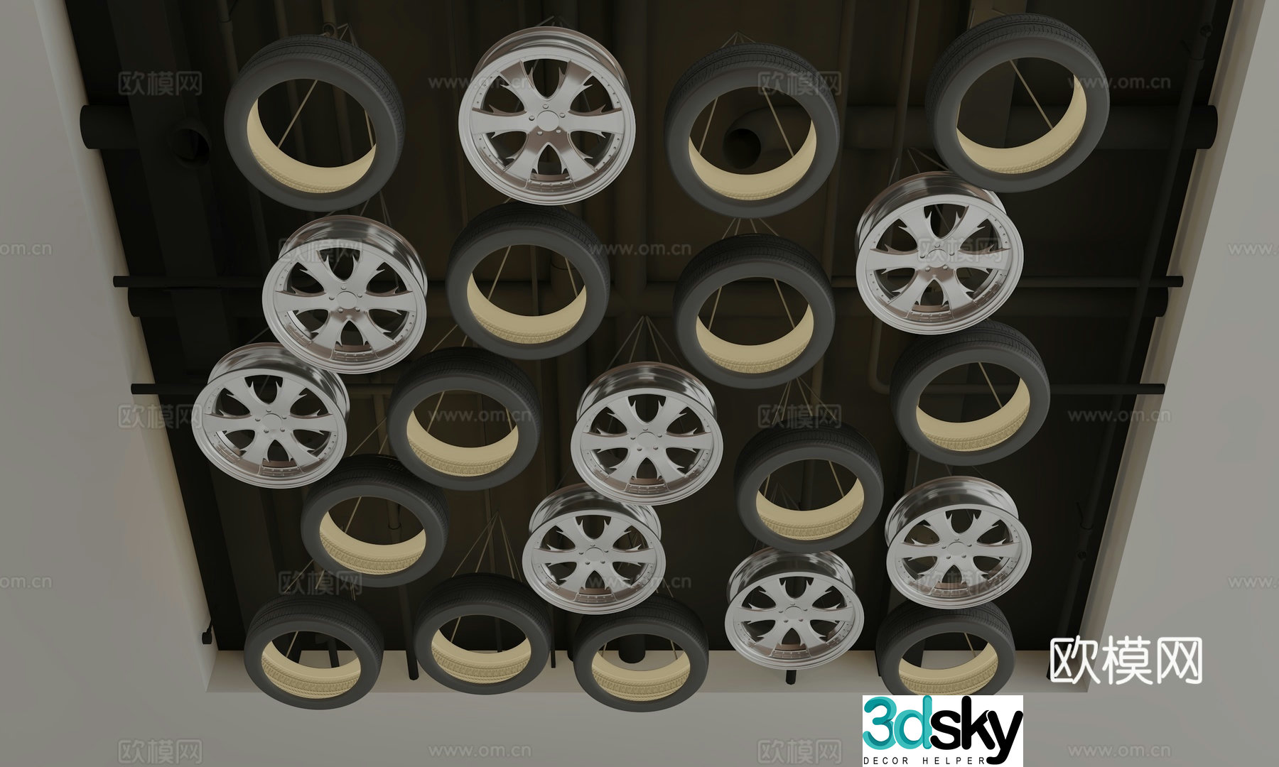 Modern ceiling 3d model