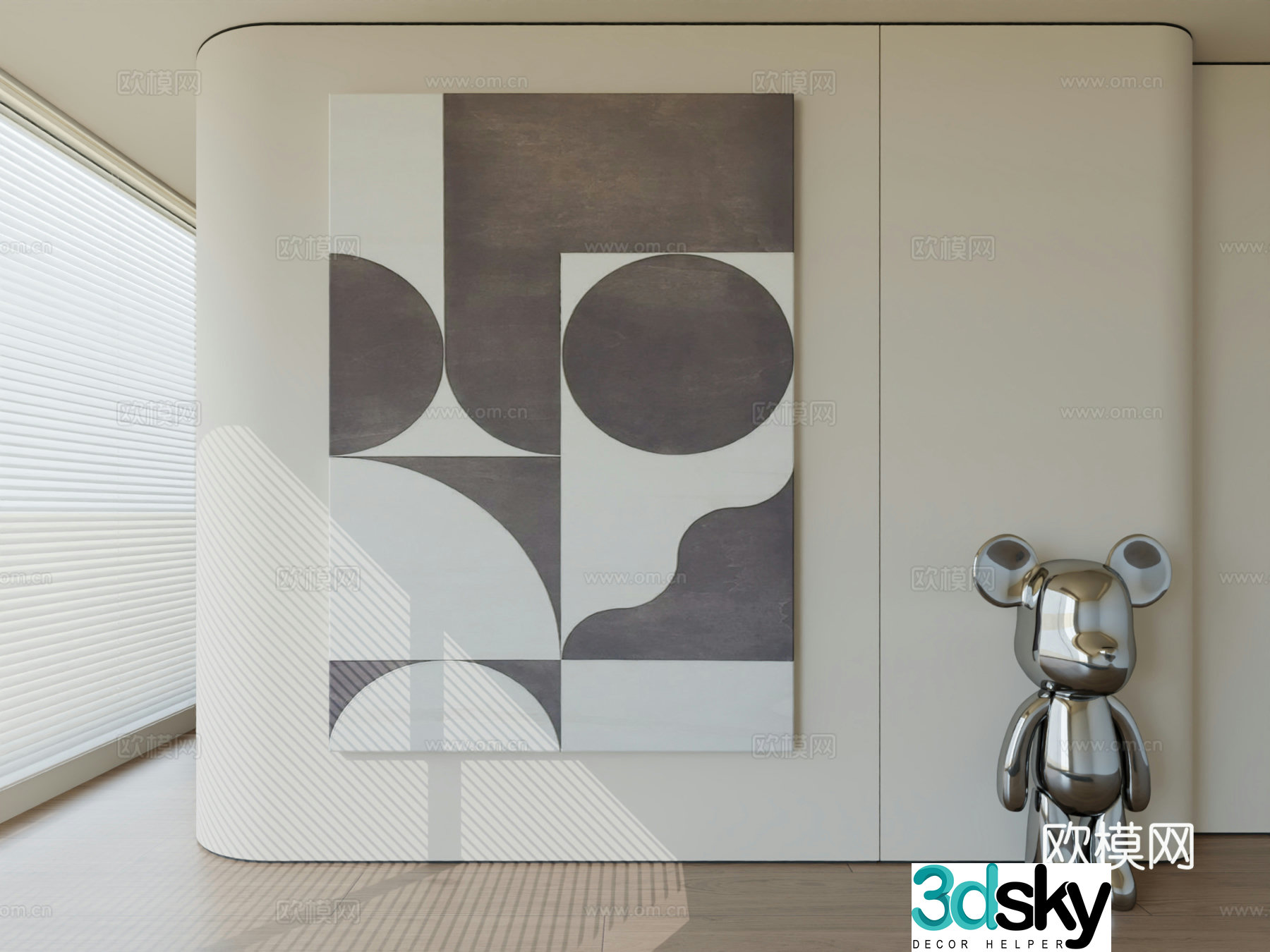 Modern minimalist hanging painting abstract art hanging painting 3d model