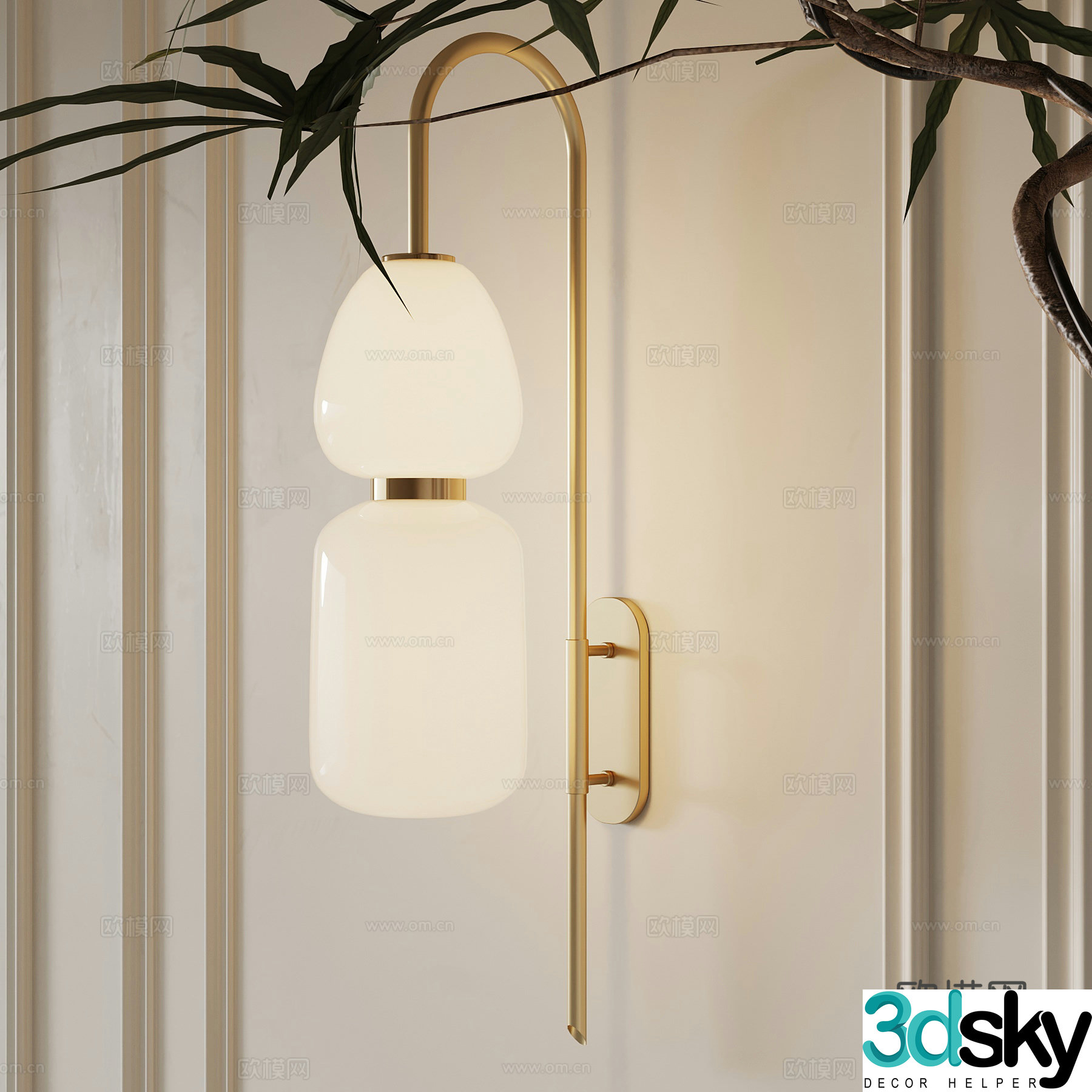 French wall lamp metal wall lamp artistic wall lamp 3d model