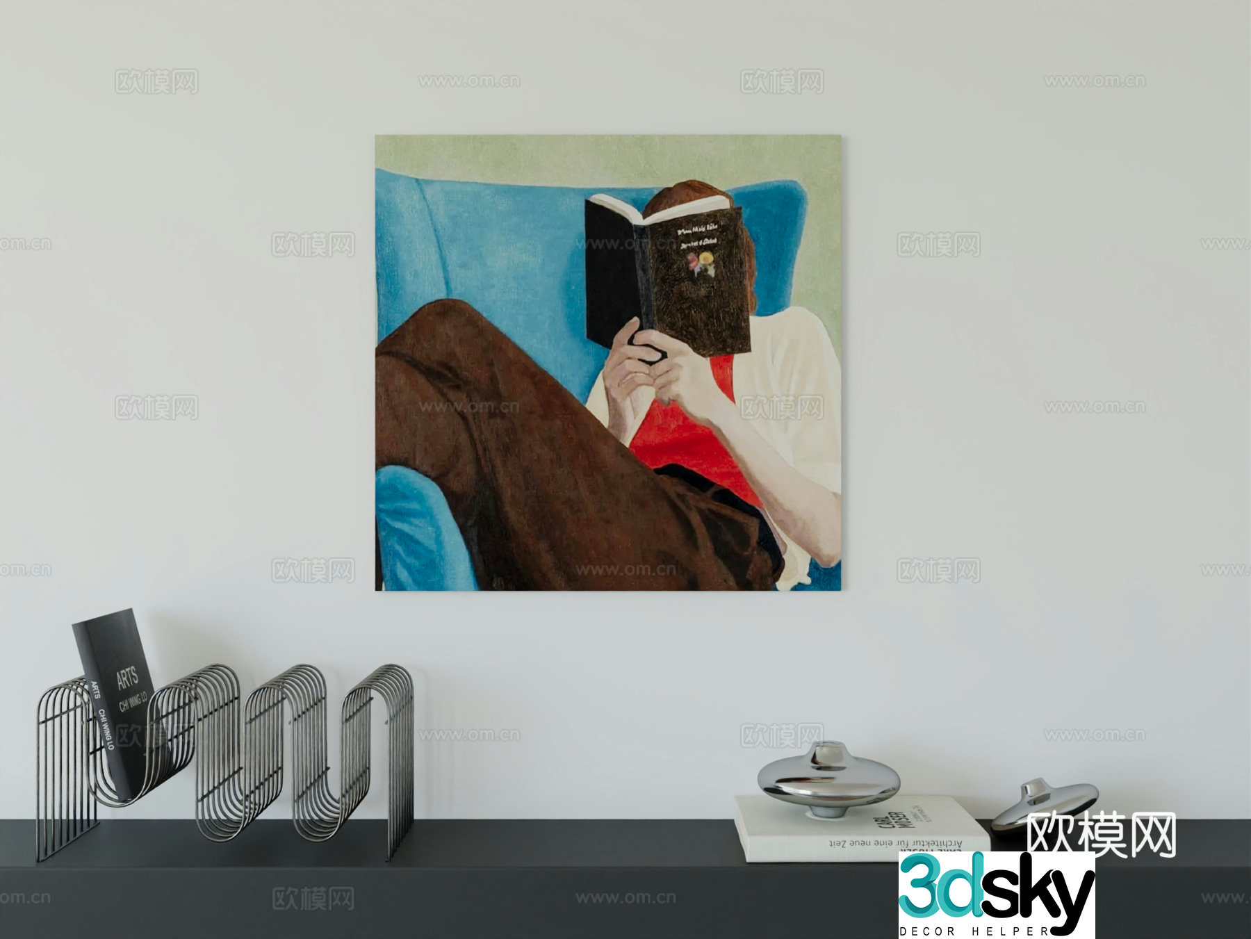 Modern minimalist hanging painting Bauhaus art hanging painting 3d model