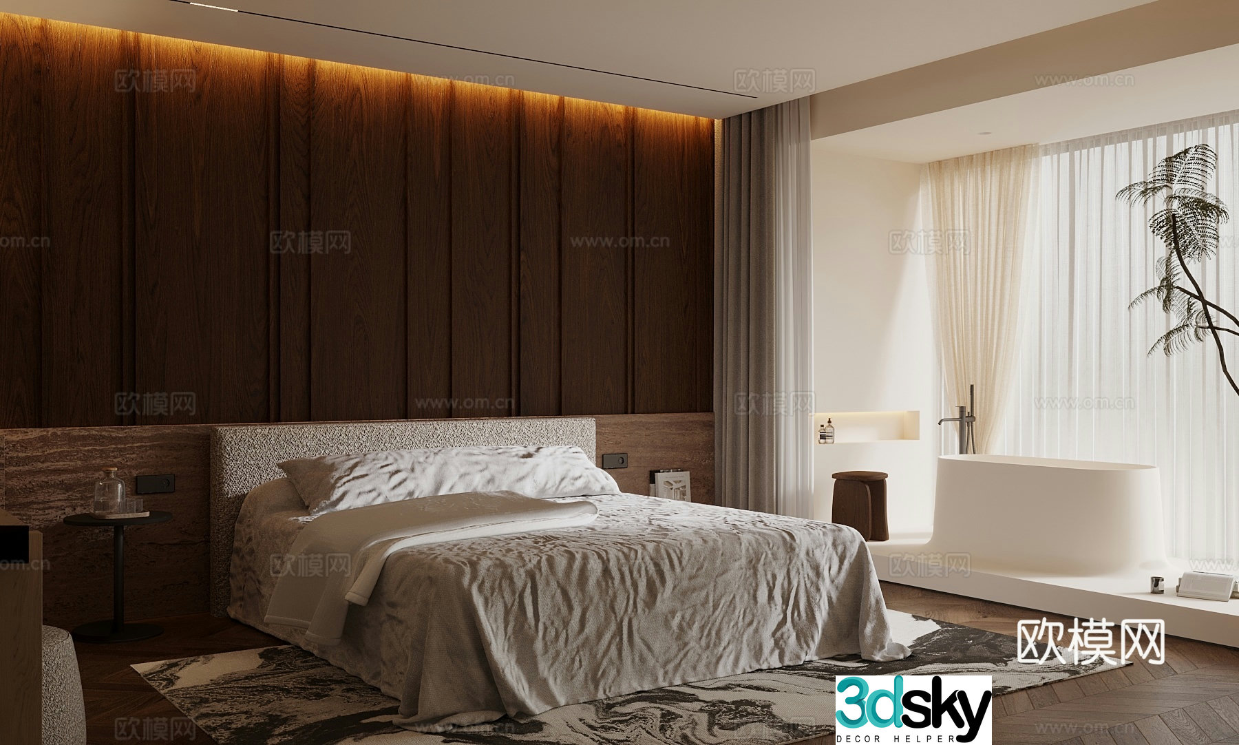 Middle-aged bedroom 3d model