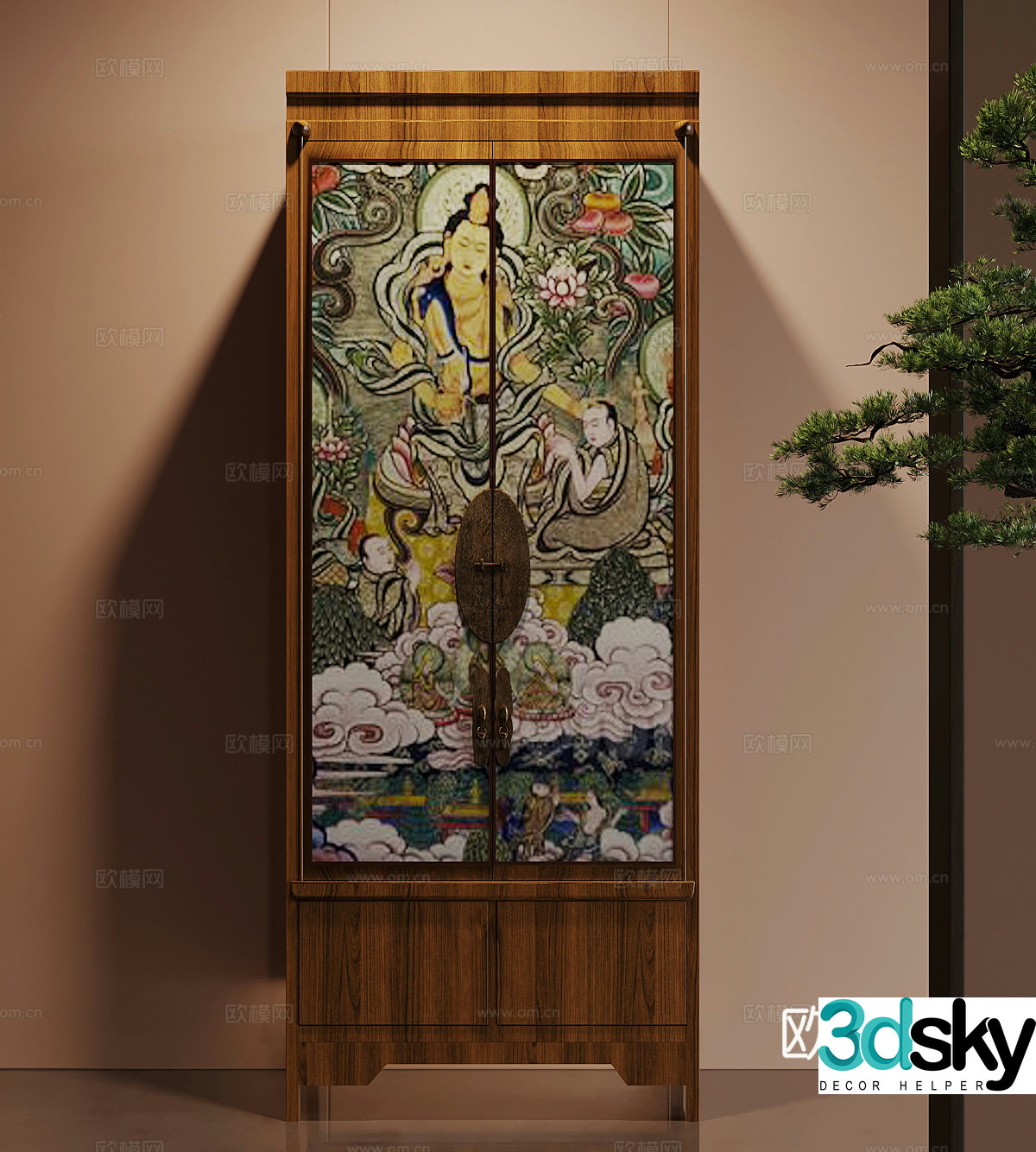 Porch Cabinet New Chinese style porch Cabinet 3D model