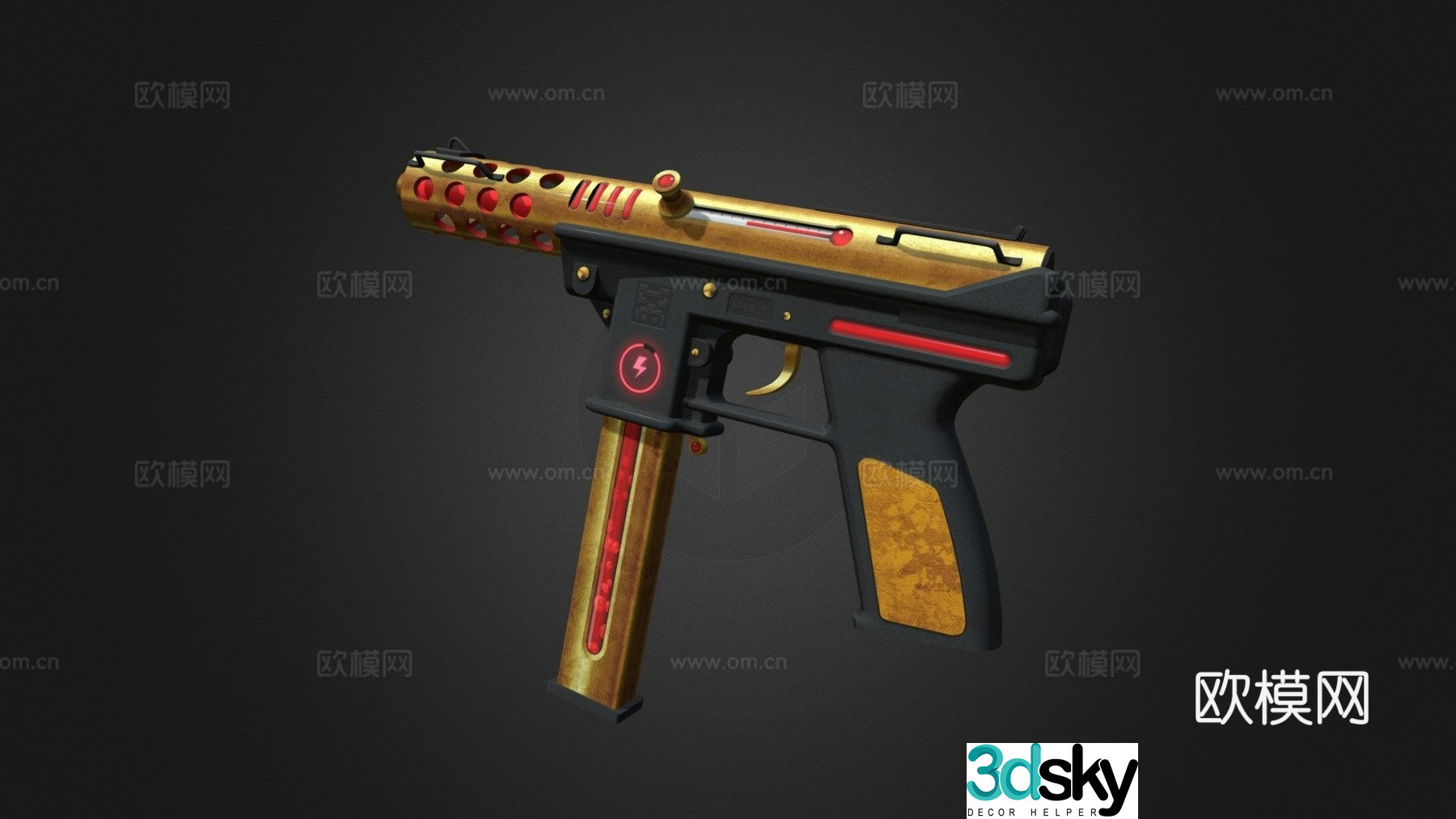 Steampunk-TEC9 3d model