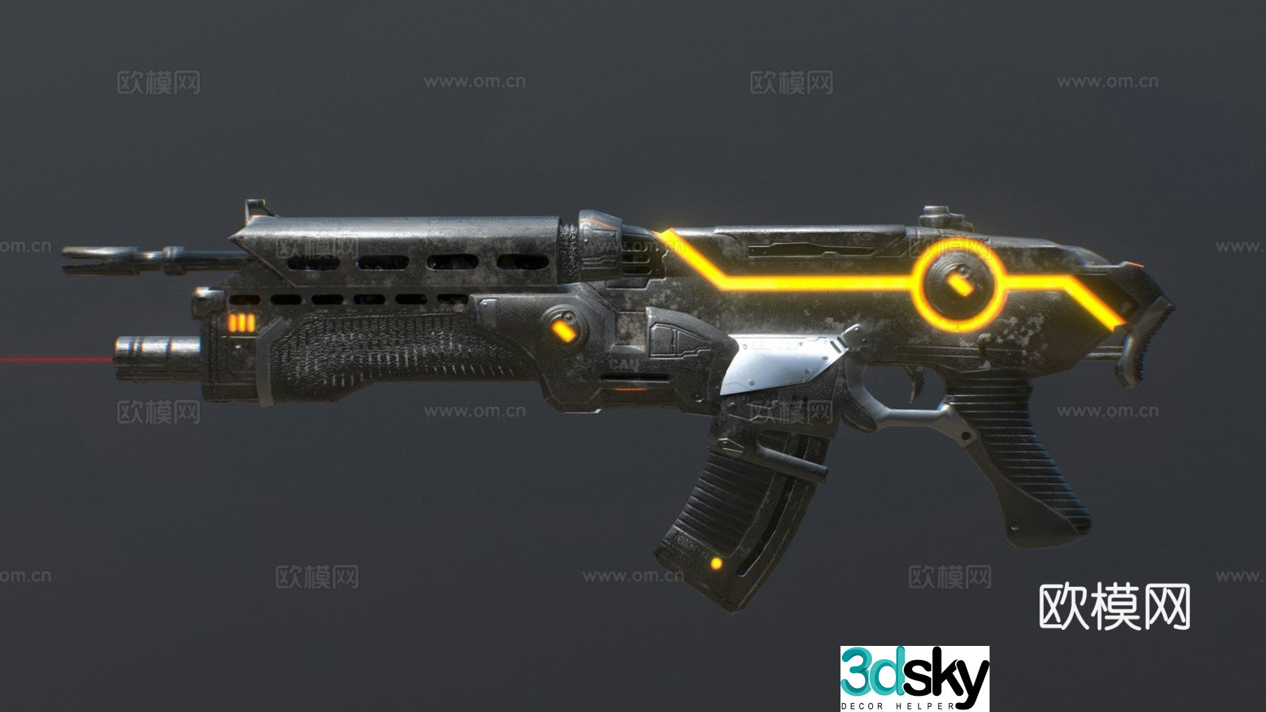 Low polygon Jim Swanberg rifle game version 3d model