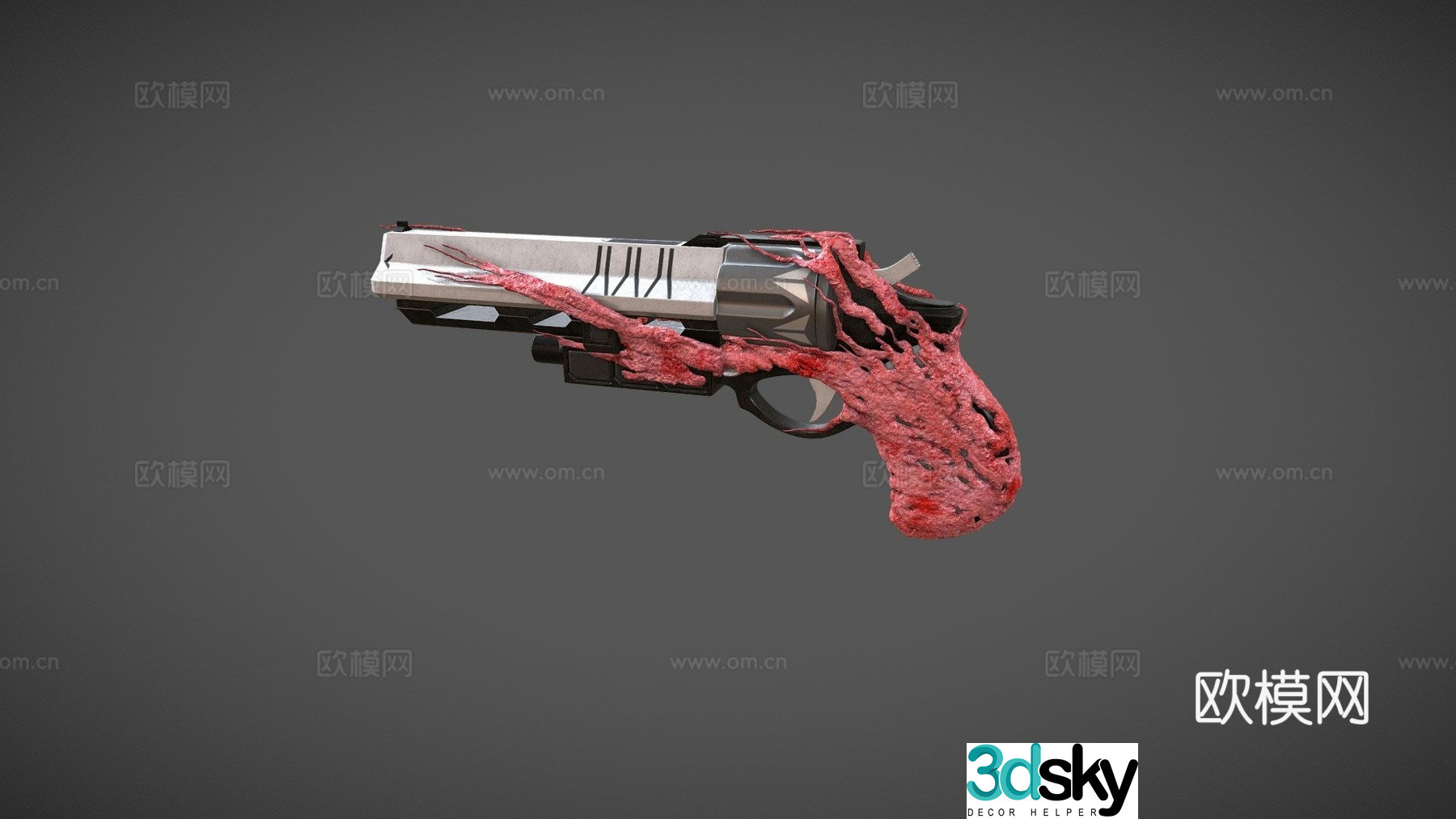 destiny style infected revolver 3d model