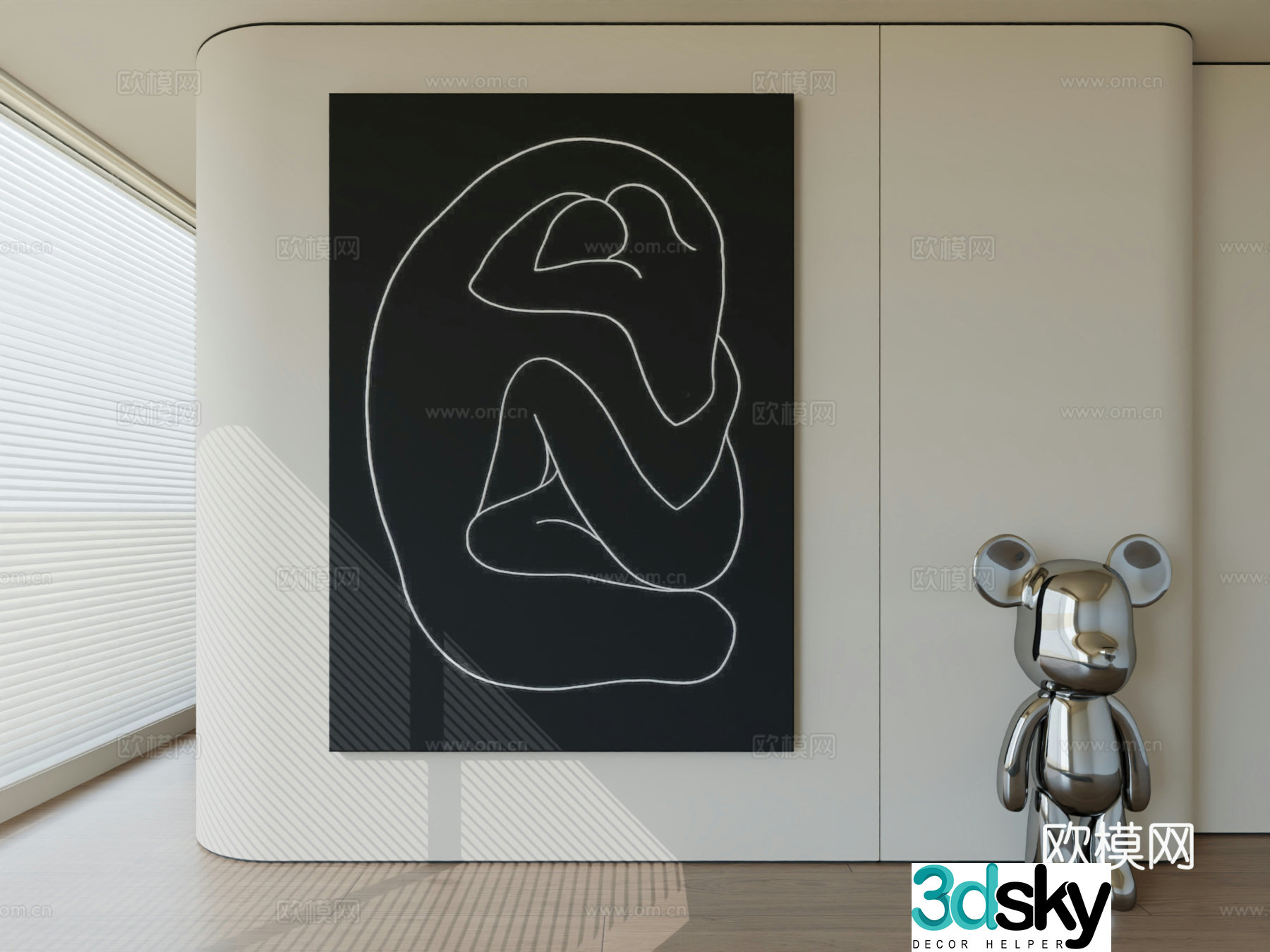 Modern minimalist hanging painting abstract art hanging painting 3d model