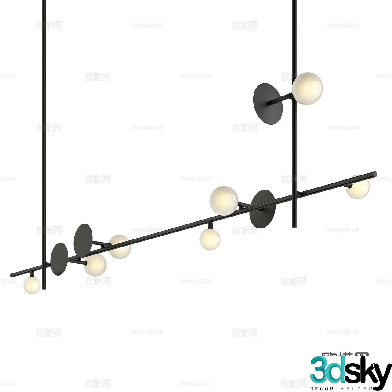 Rakumba modern chandelier minimalist chandelier multi-head chandelier simple chandelier 3d model
