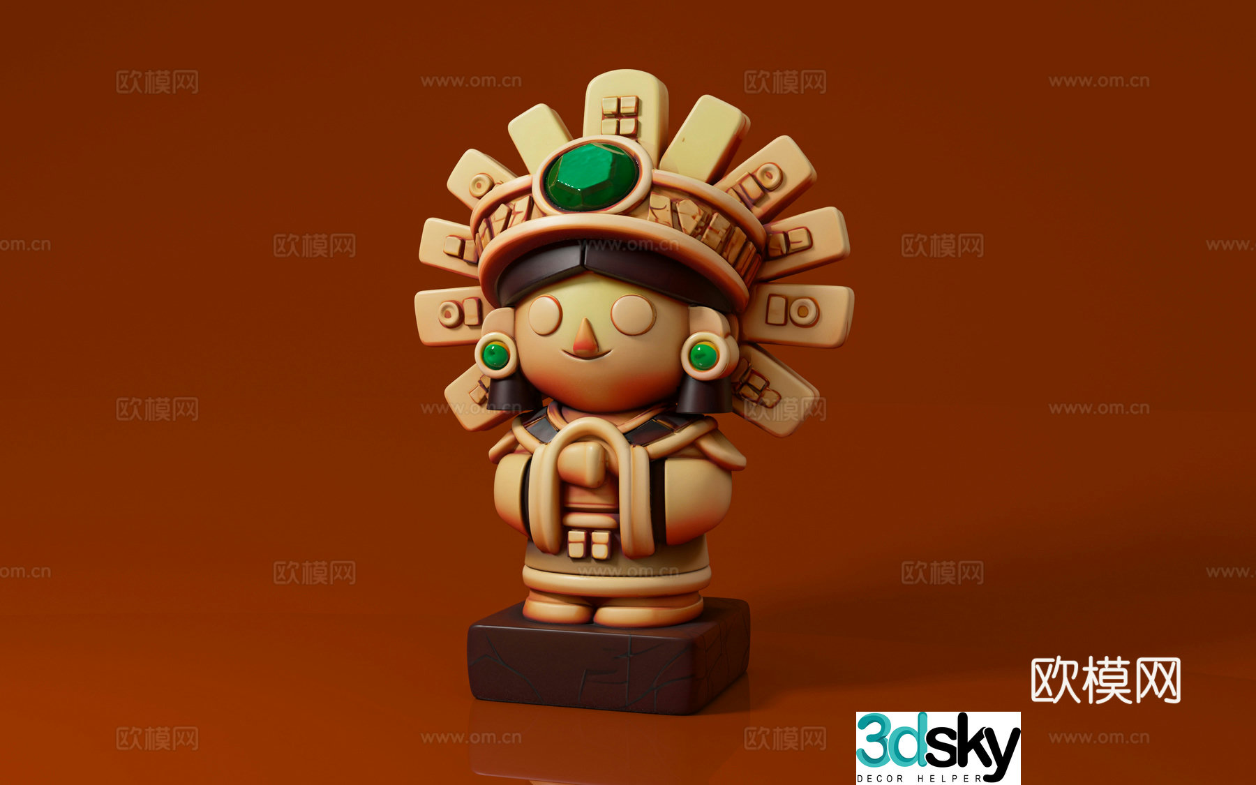 Ornaments Egyptian Pharaoh Ancient Roman Statue Ancient Kingdom Ruins Cartoon Image Abstract Art 3D Model