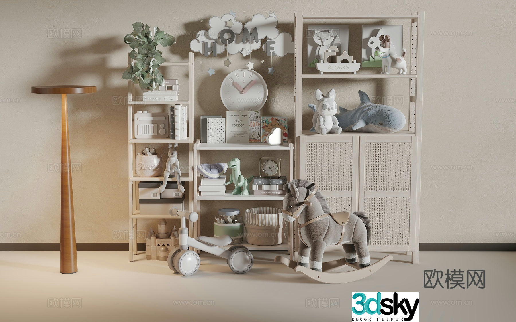 Children’s bookshelf 3d model