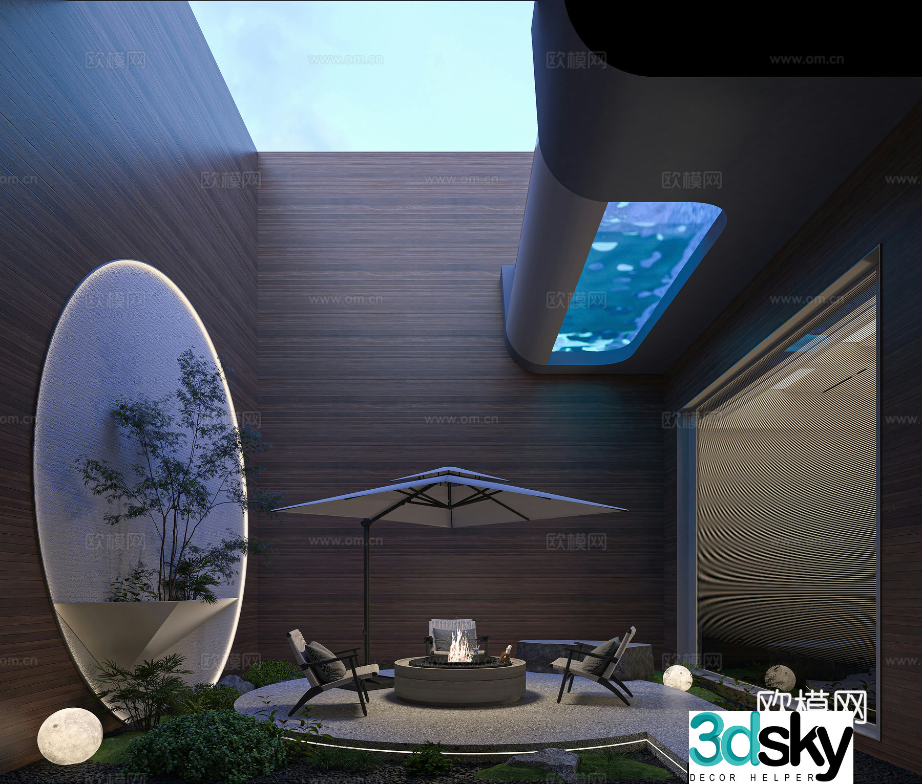 Sinking garden landscape 3d model