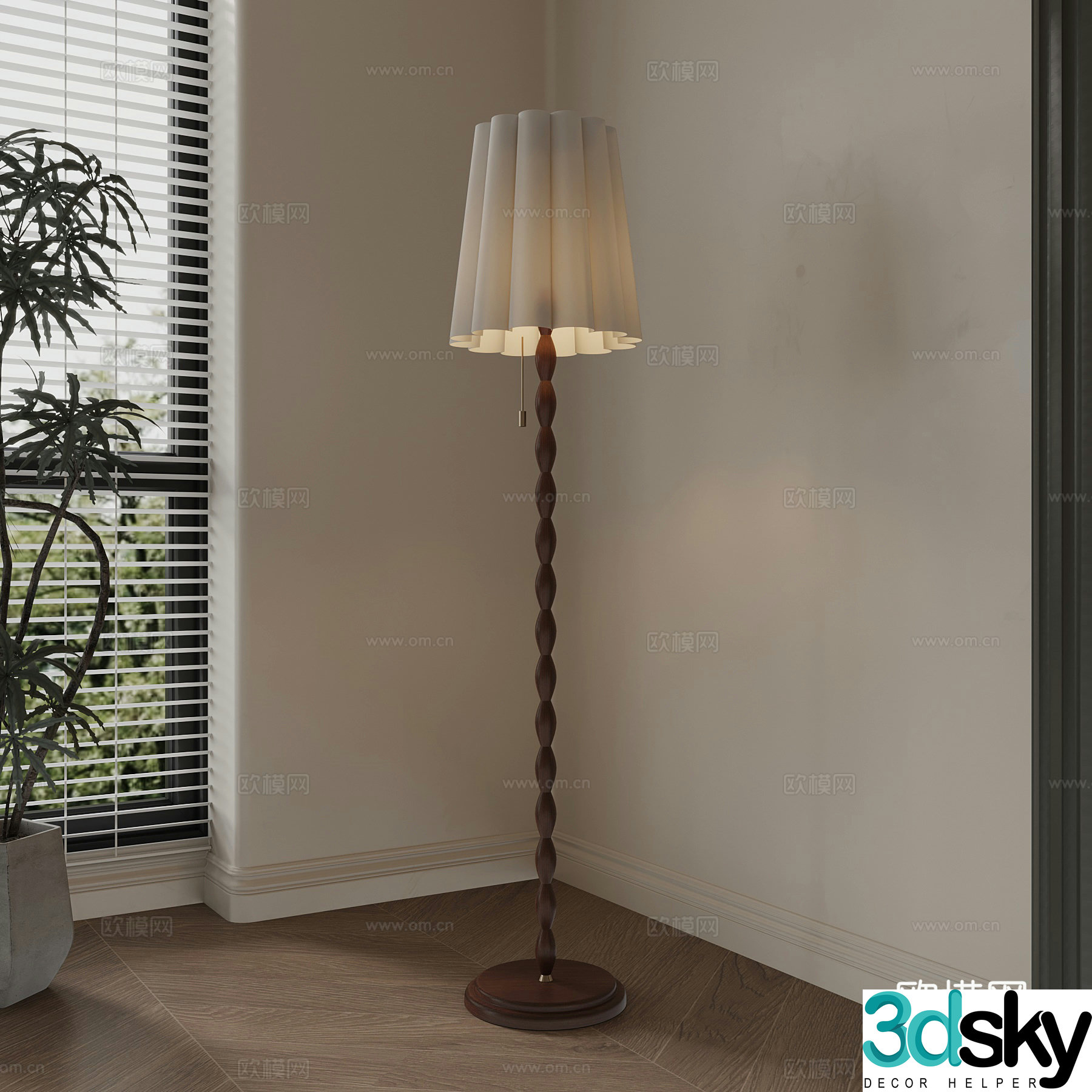 Medium style floor lamp French floor lamp 3D model