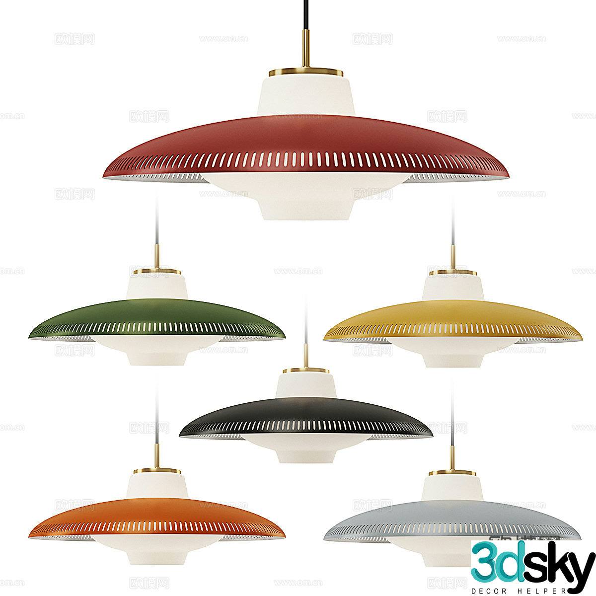 Modern Nordic light luxury decorative chandeliers 3D model